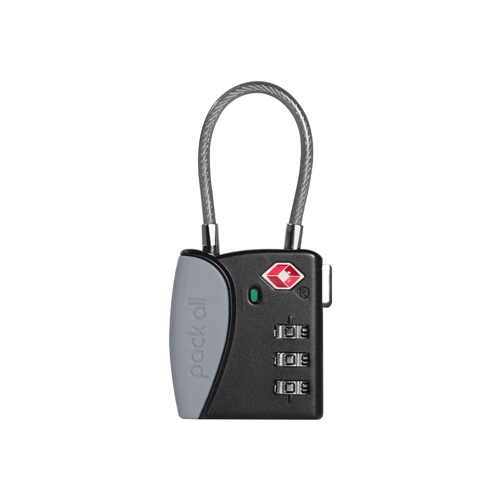 TSA Approved 3-Digit Combination Cable Luggage Locks - Secure Travel Padlocks for Suitcases, Backpacks & Bags - Durable Alloy Body Travel Accessories (1 Pack, Grey) - Perfect for Airports, Hotels & Student Dorms