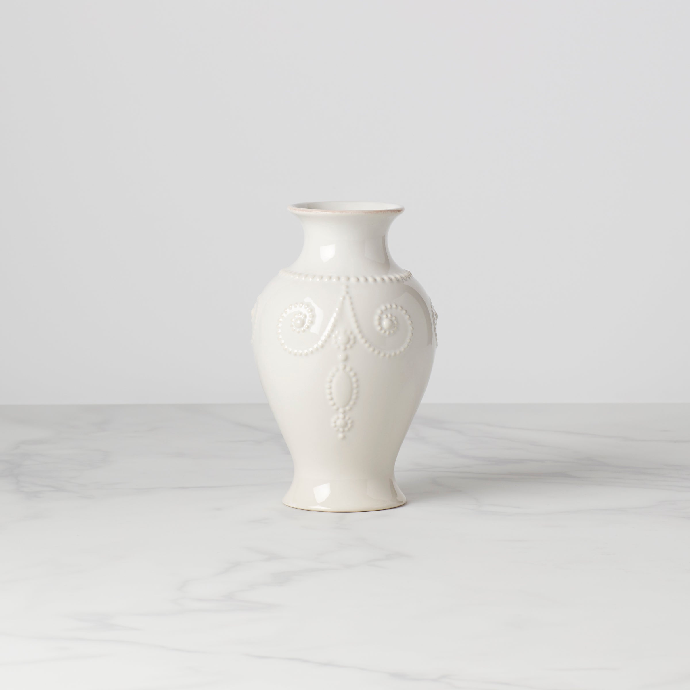 Elegant French Perle White Bouquet Vase - Premium Ceramic Flower Vase for Wedding Centerpieces, Home Decor & Gift Giving
