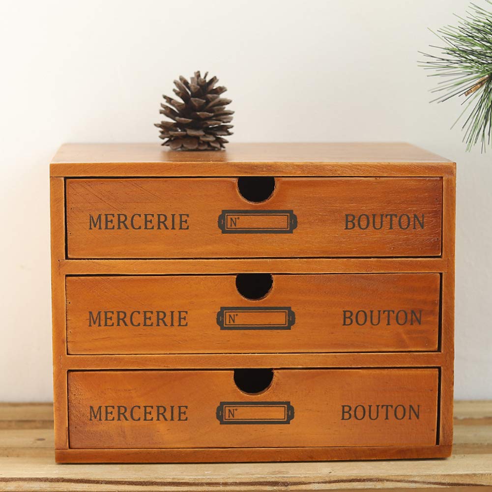 Willcome Wooden Storage Box with Drawers - Portable Desktop Organizer for Home Office, Craft Supplies & Counter Decor | Perfect for Stationery, Jewelry & Makeup Organization