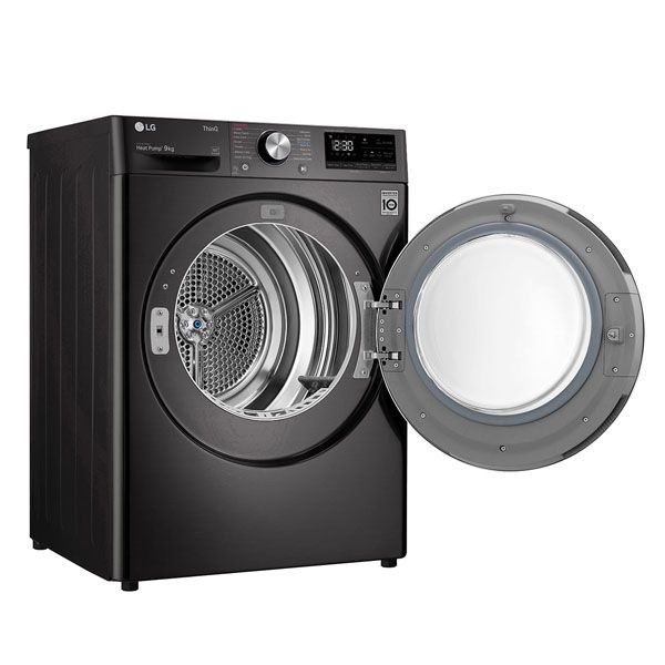 LG DVH9 09B 9kg Black Heat Pump Dryer with Inverter Control - Energy Efficient Laundry Solution for Homes & Apartments