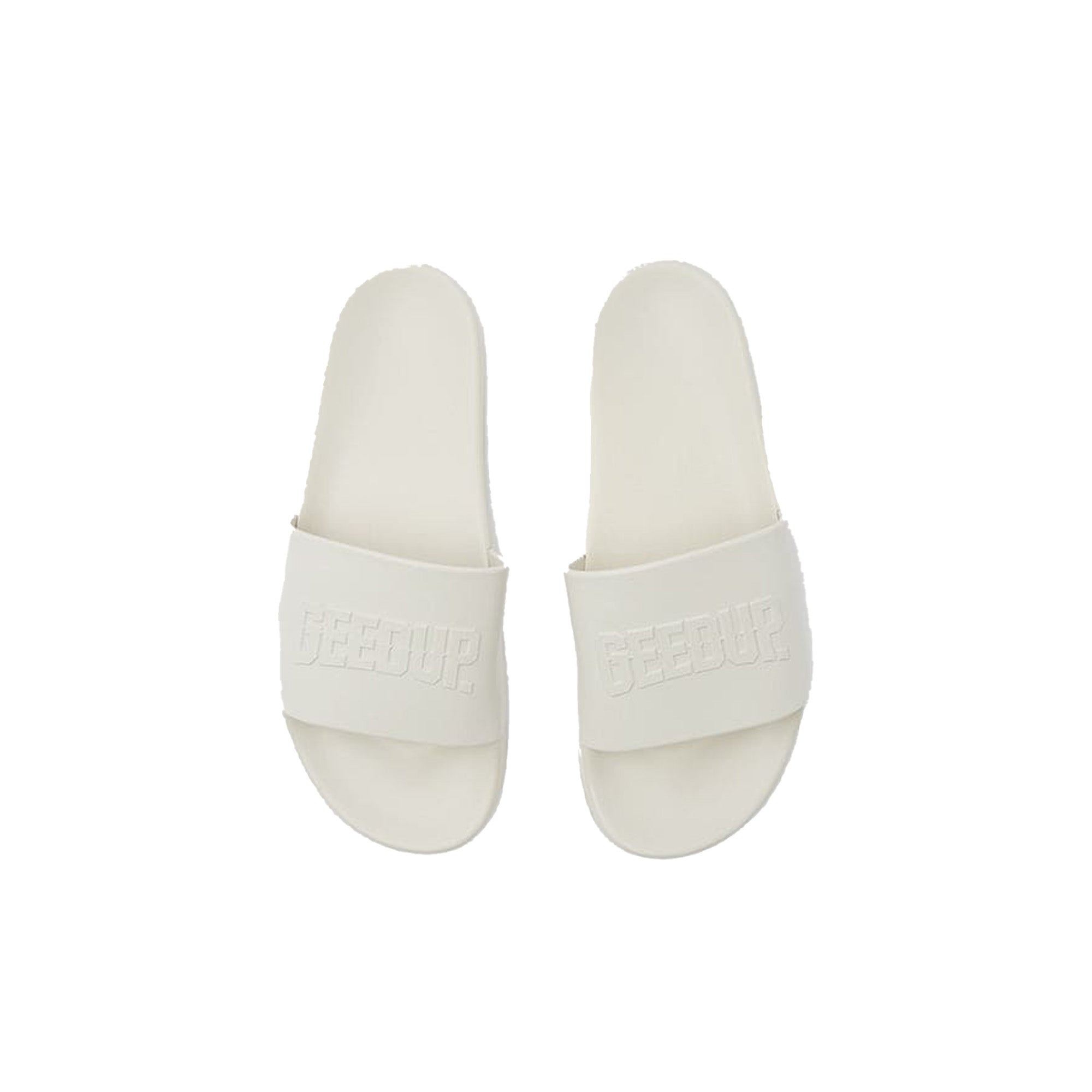 Geedup Core Logo Embossed Slides 'Bone' - Men's Comfortable Summer Slides with Arch Support - Perfect for Beach, Pool, and Casual Wear (2025)