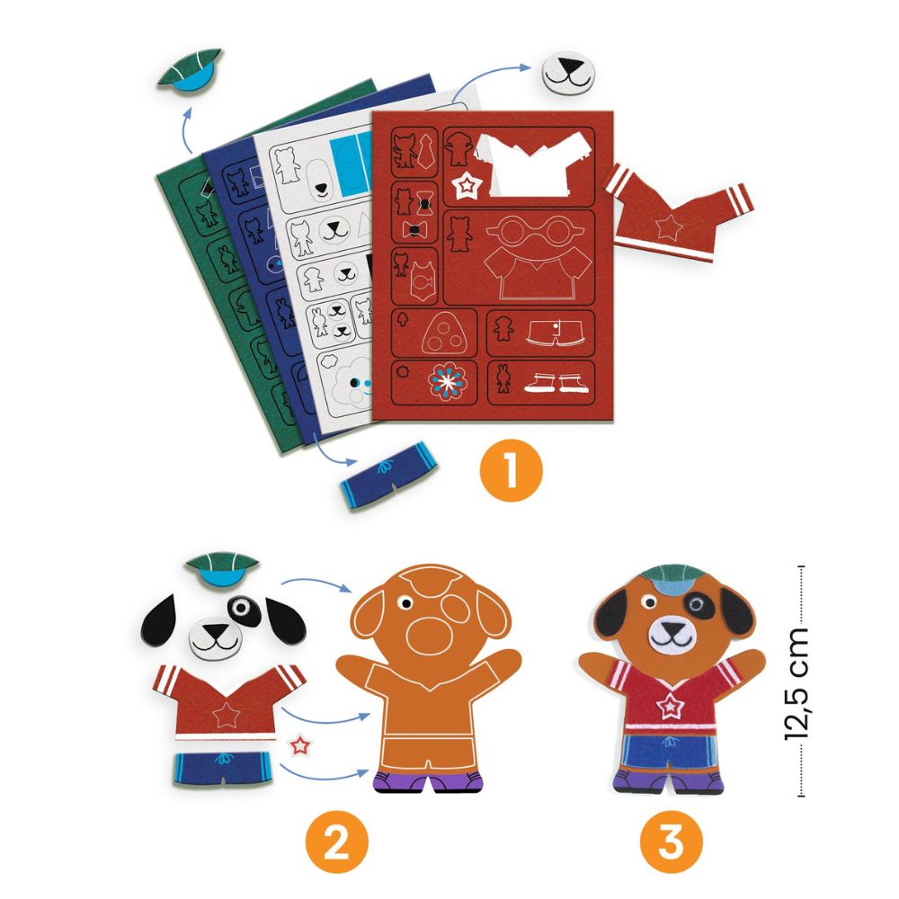 DIY Funky Family Magnetic Decor Kit - 15 Decorative Magnets for Fridge, Locker & Home Organization - Creative Craft for Kids & Adults