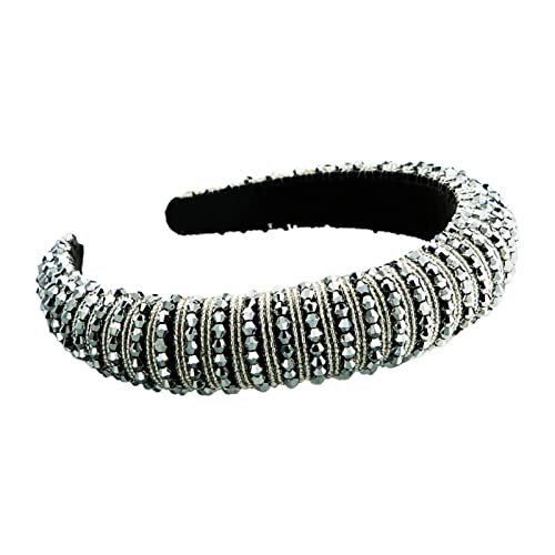 Elegant Hwangli Hair Ornaments | Korean Style Women's Headband with Faux Crystal Accents | Shiny Lightweight Hair Hoop Accessory | Perfect for Weddings, Parties & Everyday Glam