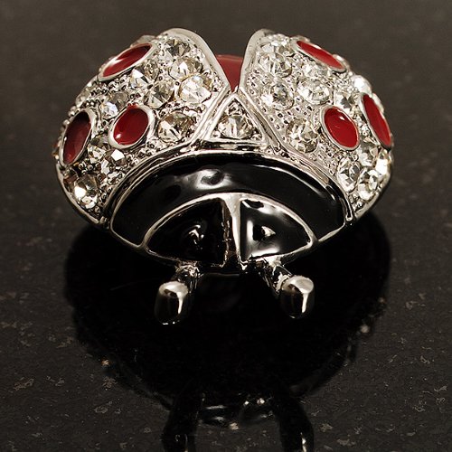Vintage Red Enamel Ladybug Brooch with Silver Tone - Perfect for Women's Fashion Accessories, Gift Giving & Special Occasions