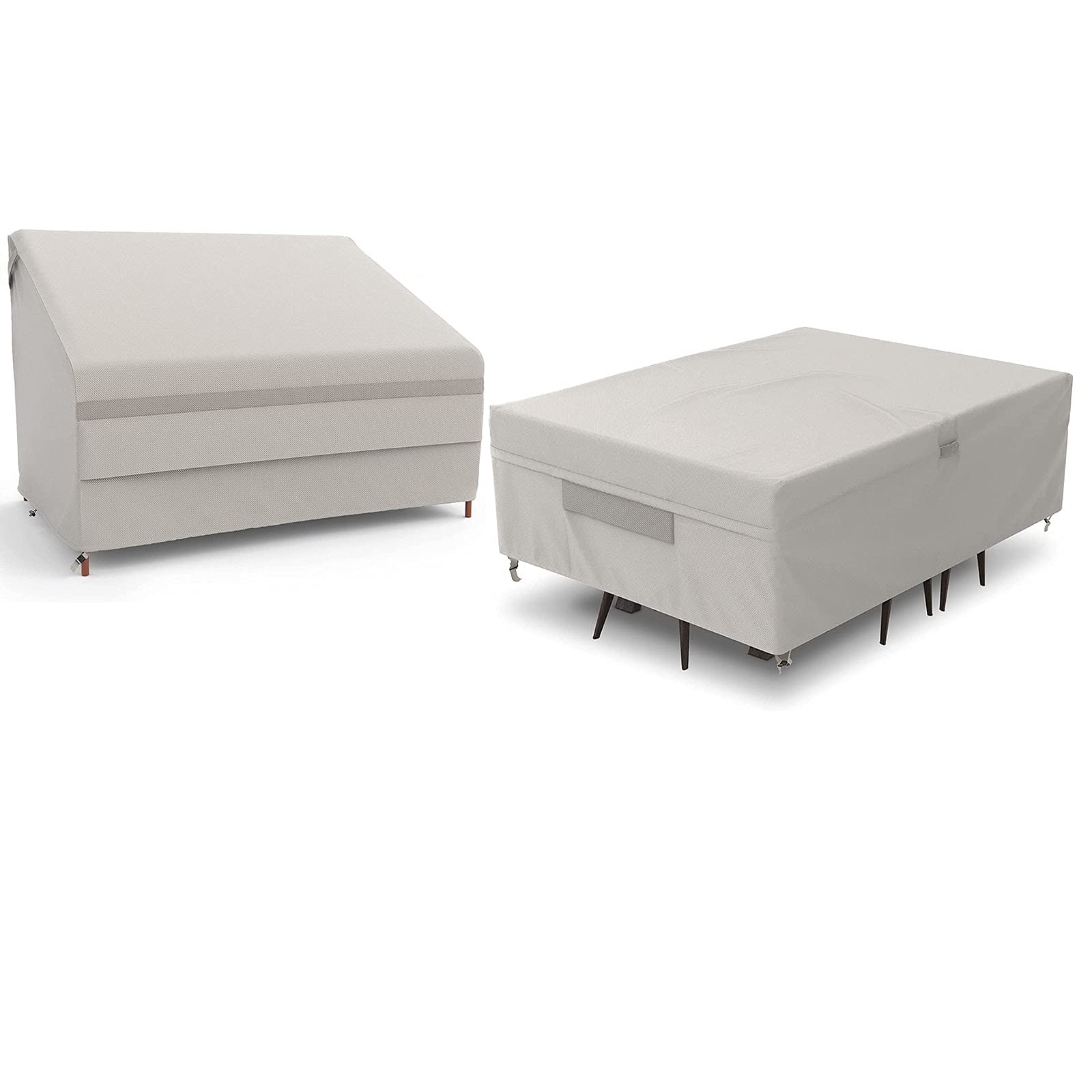 MR.COVER 138-Inch Rectangular Outdoor Table and Chair Cover + 78-Inch Sofa Cover Set - Waterproof, UV-Resistant, Heavy-Duty Beige Patio Furniture Covers for All-Weather Protection - Perfect for Backyard, Garden, and Poolside Use