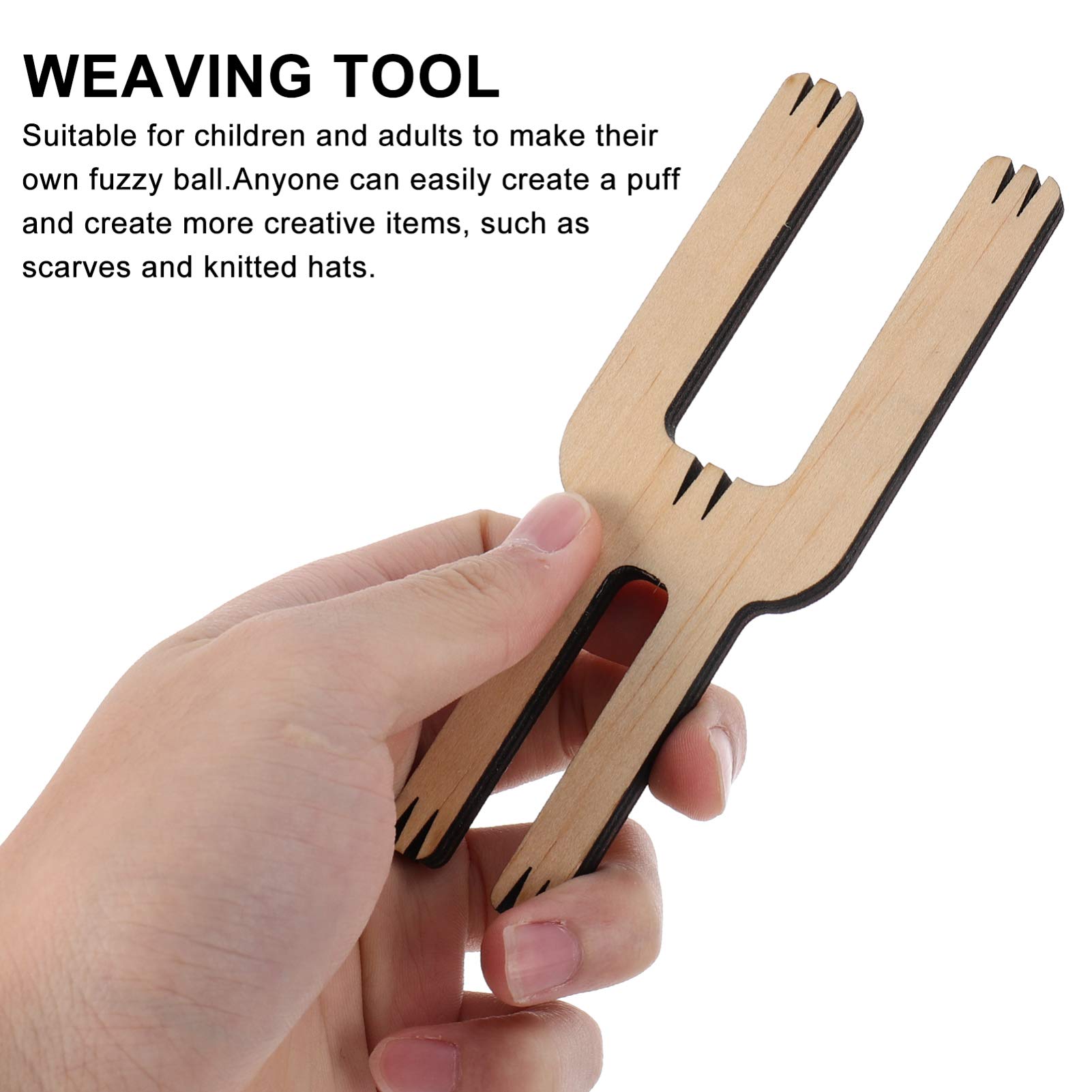 EXCEART DIY Yarn Pompom Maker Kit - Wooden Knitting Tool for Plush Yarn Balls, Braiding & Weaving Accessories - Perfect for Handmade Scarves, Hats & Home Decor Crafts