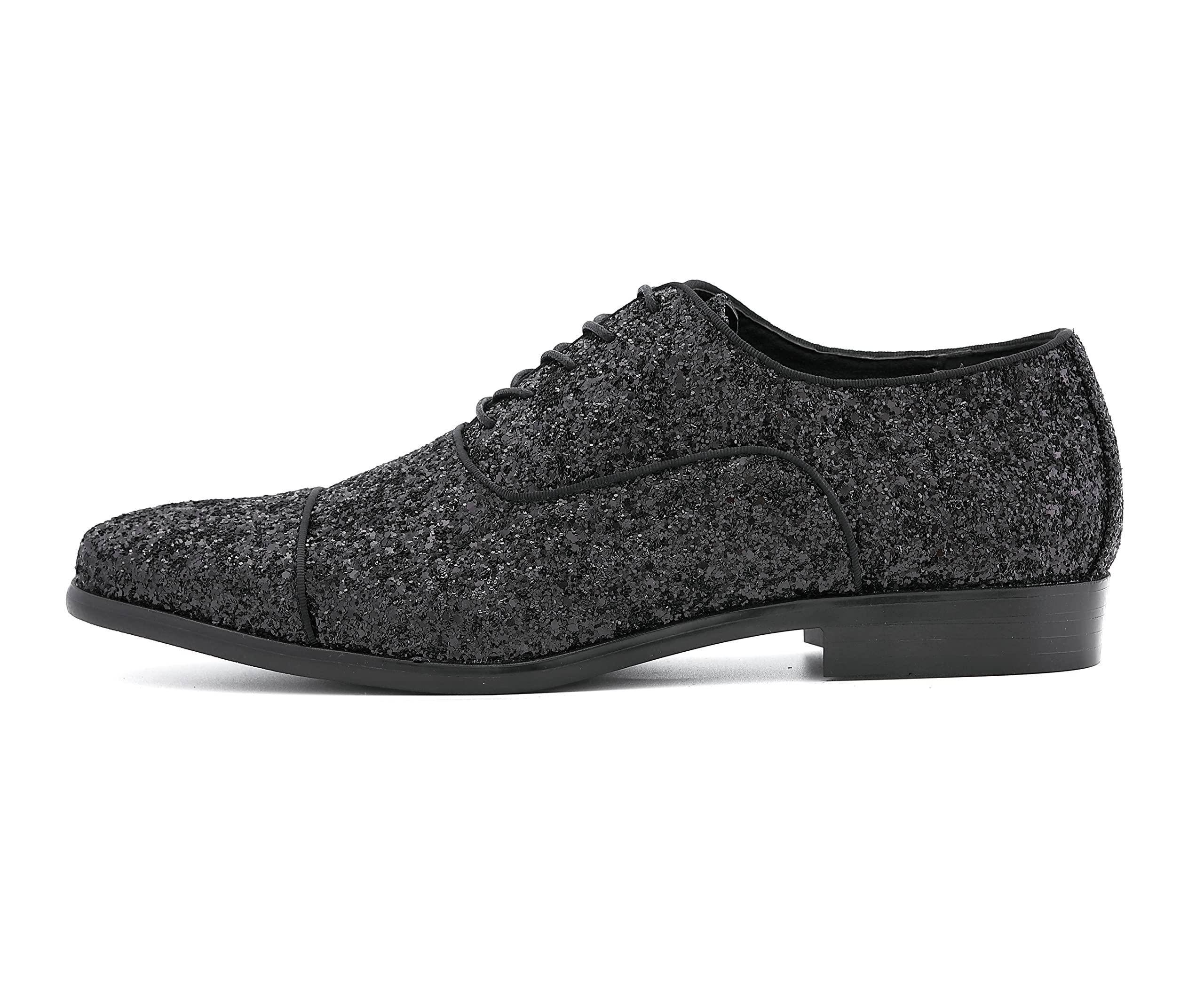 Amali Barnes Men's Sparkly Glitter Dress Shoes | Tuxedo Slip-On Loafers for Formal Events & Weddings | Runs Large (Size Down 1/2) | Comfortable Party & Evening Wear