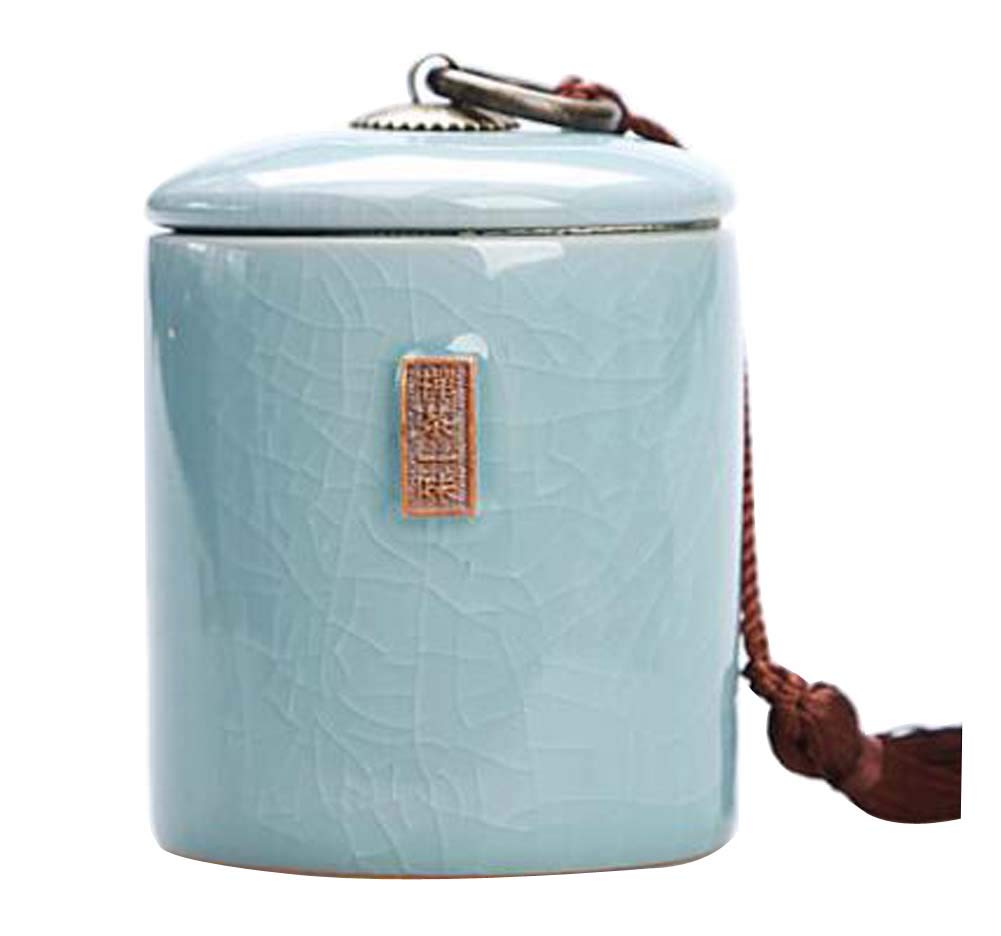 Black Ceramic Tea Canister - Sealed Coffee Jar for Home & Travel