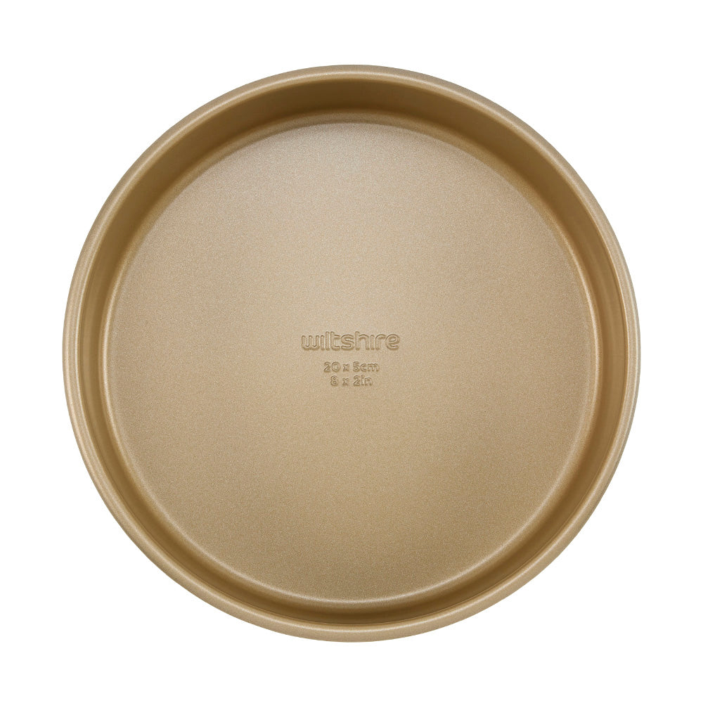 20cm Gold Round Cake Pan - Non-Stick Baking Pan for Cakes, Pies & Desserts - Perfect for Birthday, Wedding & Holiday Baking