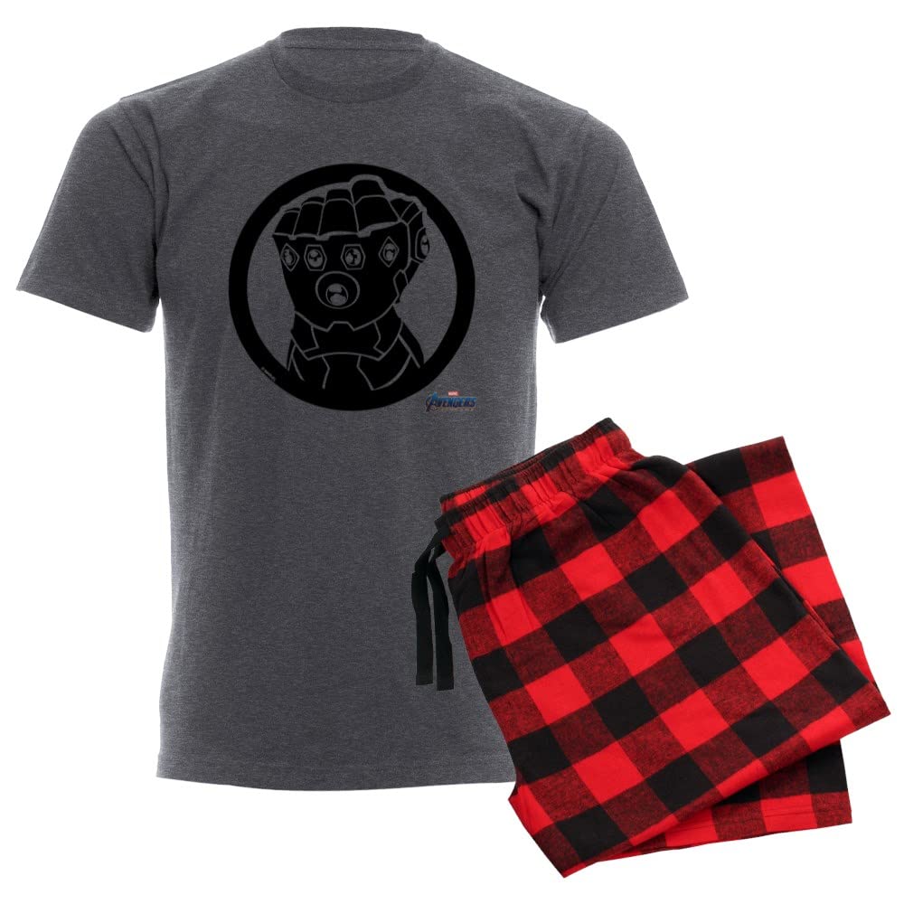 Infinity Gauntlet Marvel Men's Pajama Set - Soft Charcoal Grey Sleepwear for Adults | Perfect for Cosplay, Movie Nights & Superhero Fans