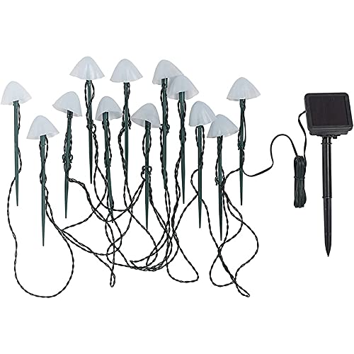 Solar Powered Outdoor String Lights - Waterproof Fairy Lights for Garden, Patio, Courtyard & Flower Pots | Mushroom Shaped Solar Lights for Romantic Ambience, Wedding Decor & Backyard Lighting
