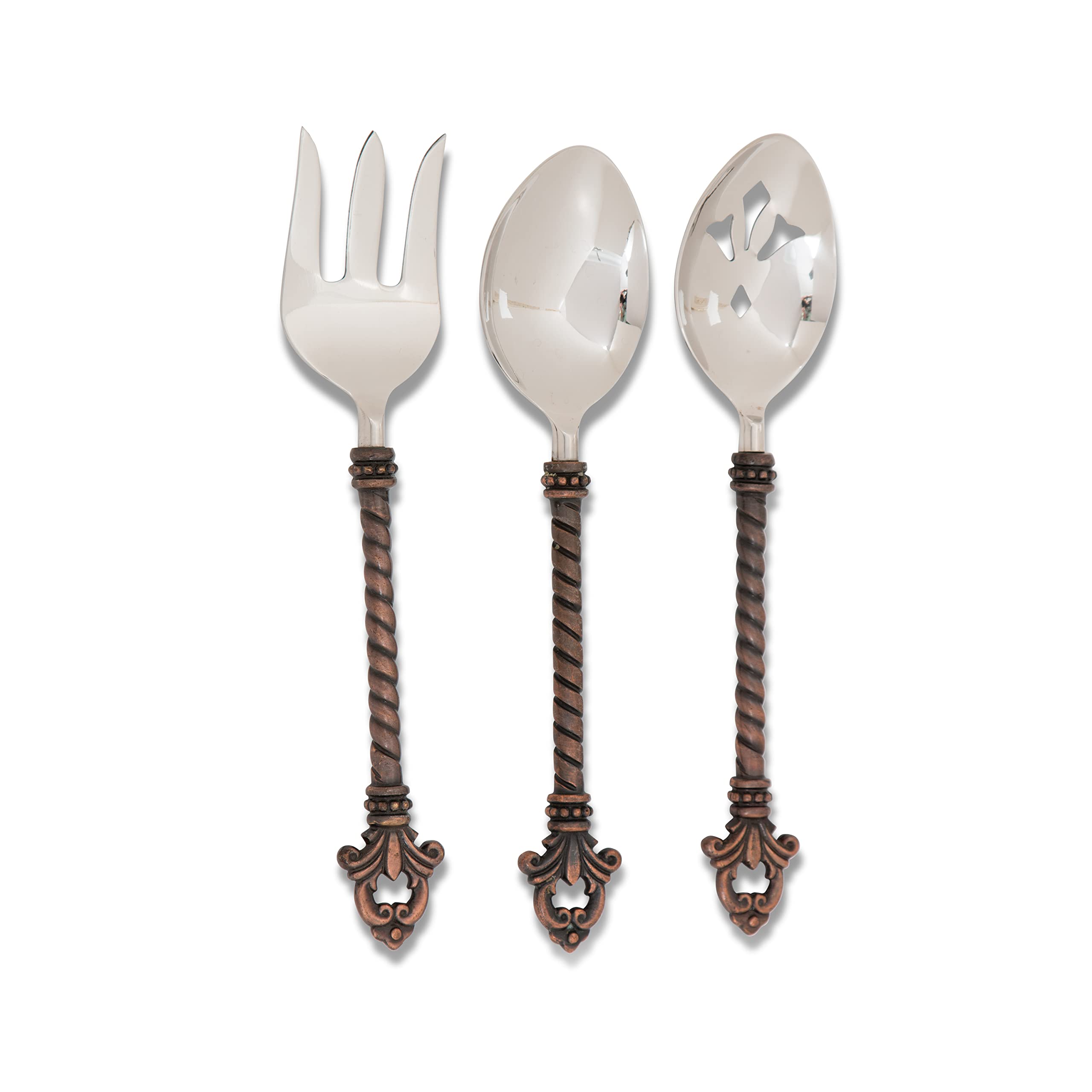Elegant Fleur de Lis Hostess Serving Set - 3-Piece Stainless Steel Appetizer Tray for Parties, Weddings & Entertaining - Perfect for Cheese, Crackers & Hors d'oeuvres
