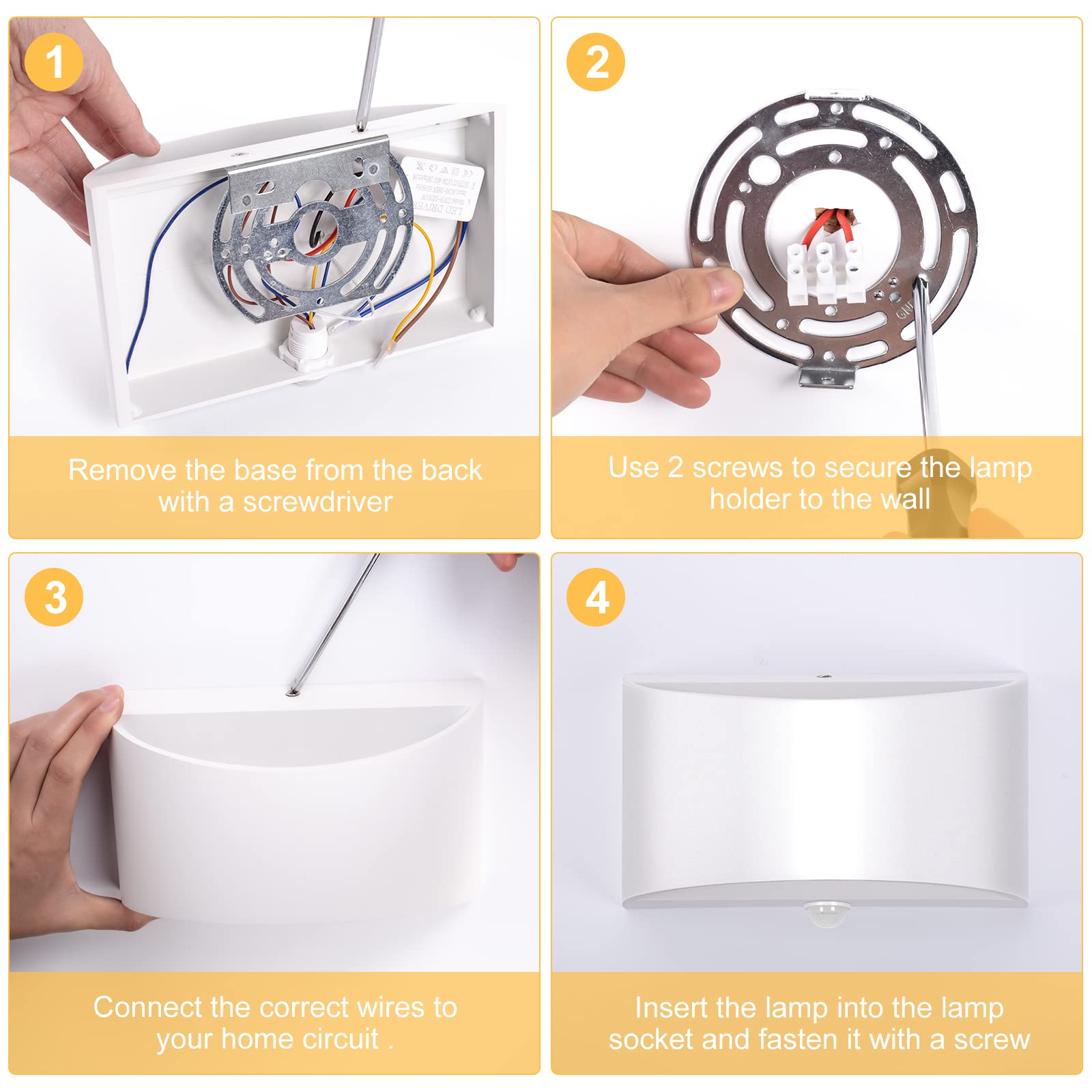 12W 3000K LED Motion Sensor Wall Light - Modern Aluminum Sconce for Living Room, Bedroom & Hallway | Indoor Home Lighting Fixture & Decor | Perfect for Night Lights, Closet Lighting & Staircase Safety