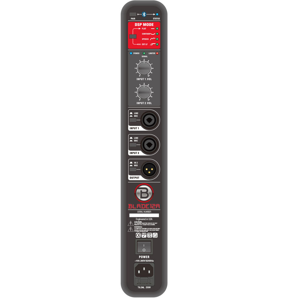 Blastking BLADE12A 12 Inch 1000W Active PA Speaker with DSP Processor - Perfect for Live Music, DJ Gigs & Outdoor Events