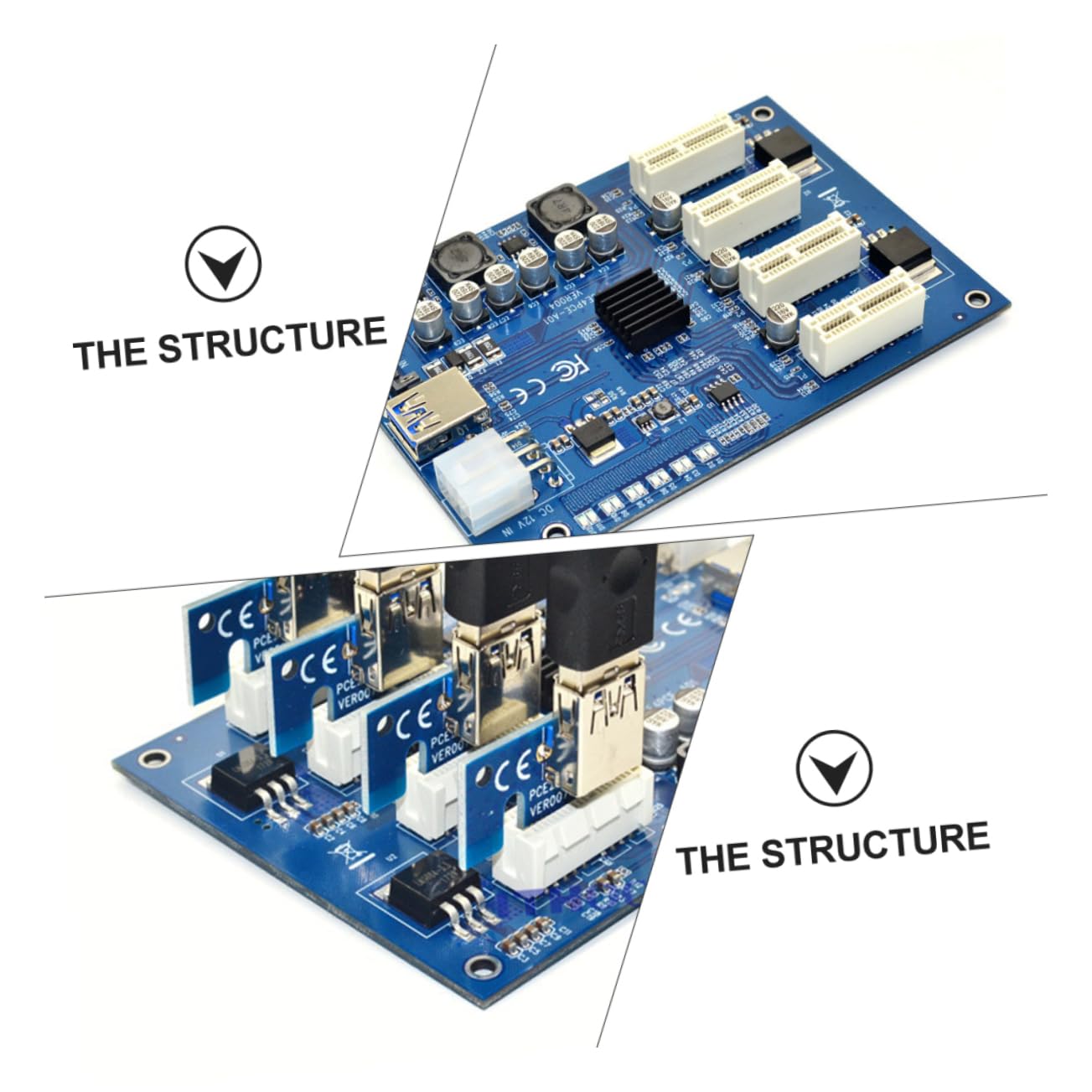 Gatuida 7 Sets PCIe Riser Card - PCI Express 1x to 4x Adapter Converter for Graphics Card, M.2 SSD & Computer Expansion | High-Speed ABS Material | Perfect for Crypto Mining, Gaming PC & Workstation Builds