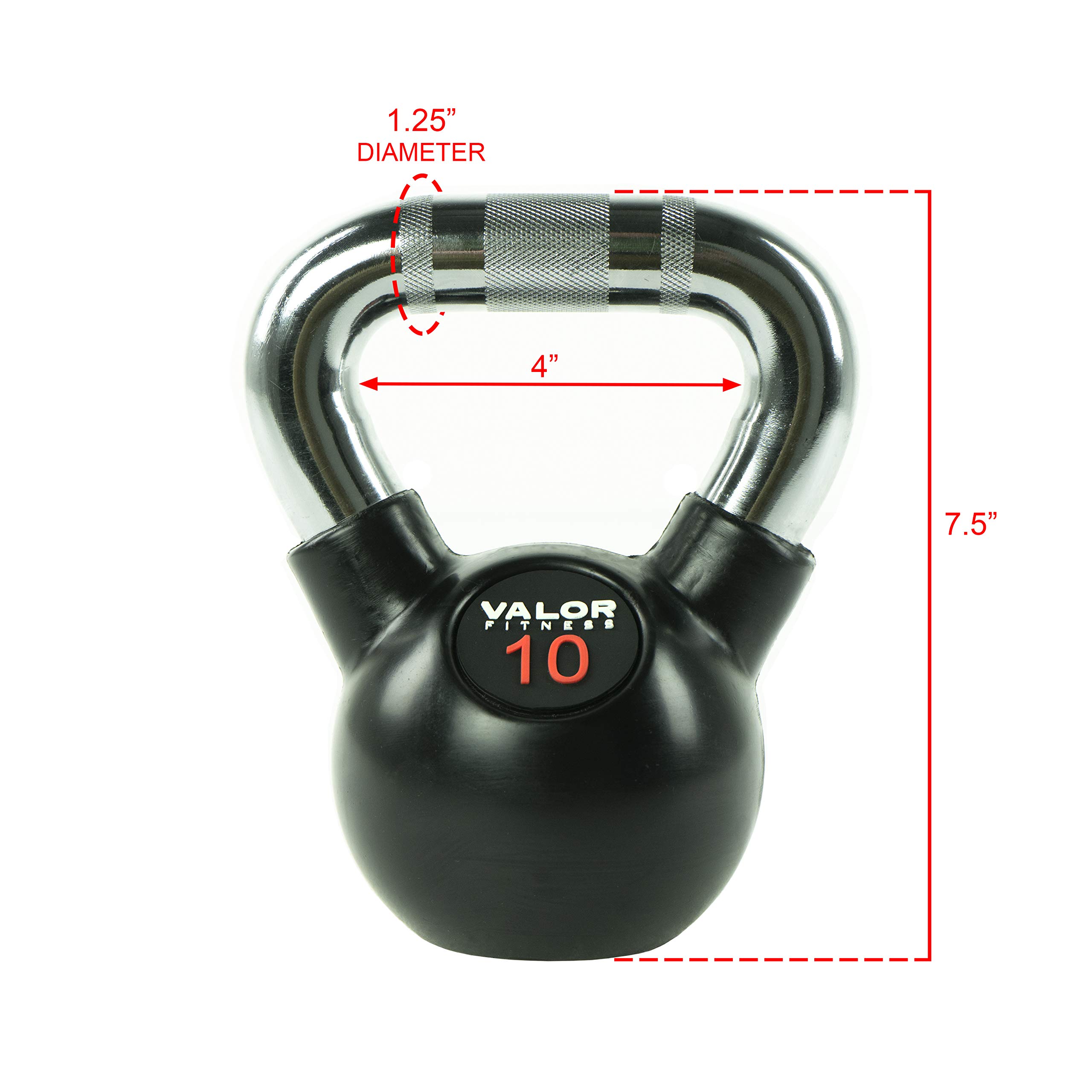 Valor Fitness Chrome Kettlebell Weights with Knurled Handle - 5-50lbs Adjustable Kettlebells for Home Gym, CrossFit & Strength Training - Perfect for Men & Women Workouts, HIIT & Functional Training