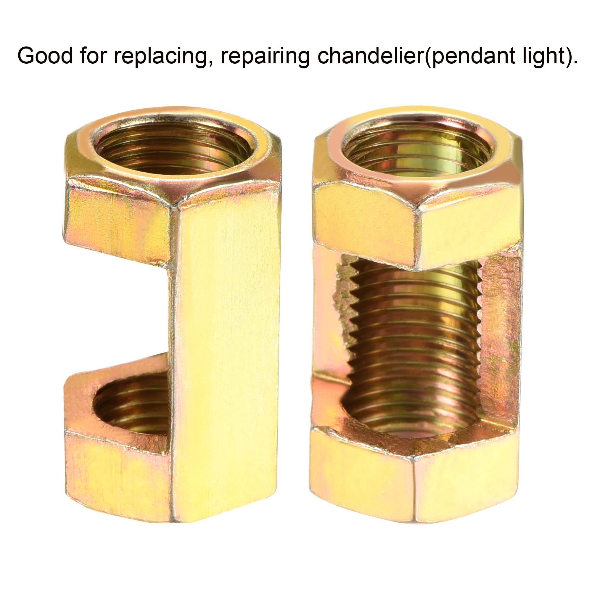 MECCANIXITY M10 Hexagon Nut 25mm Height Zinc Plated Iron - Lamp Pipe Repair Parts (Pack of 10) - Ideal for Lighting Fixtures, Furniture Assembly & DIY Projects