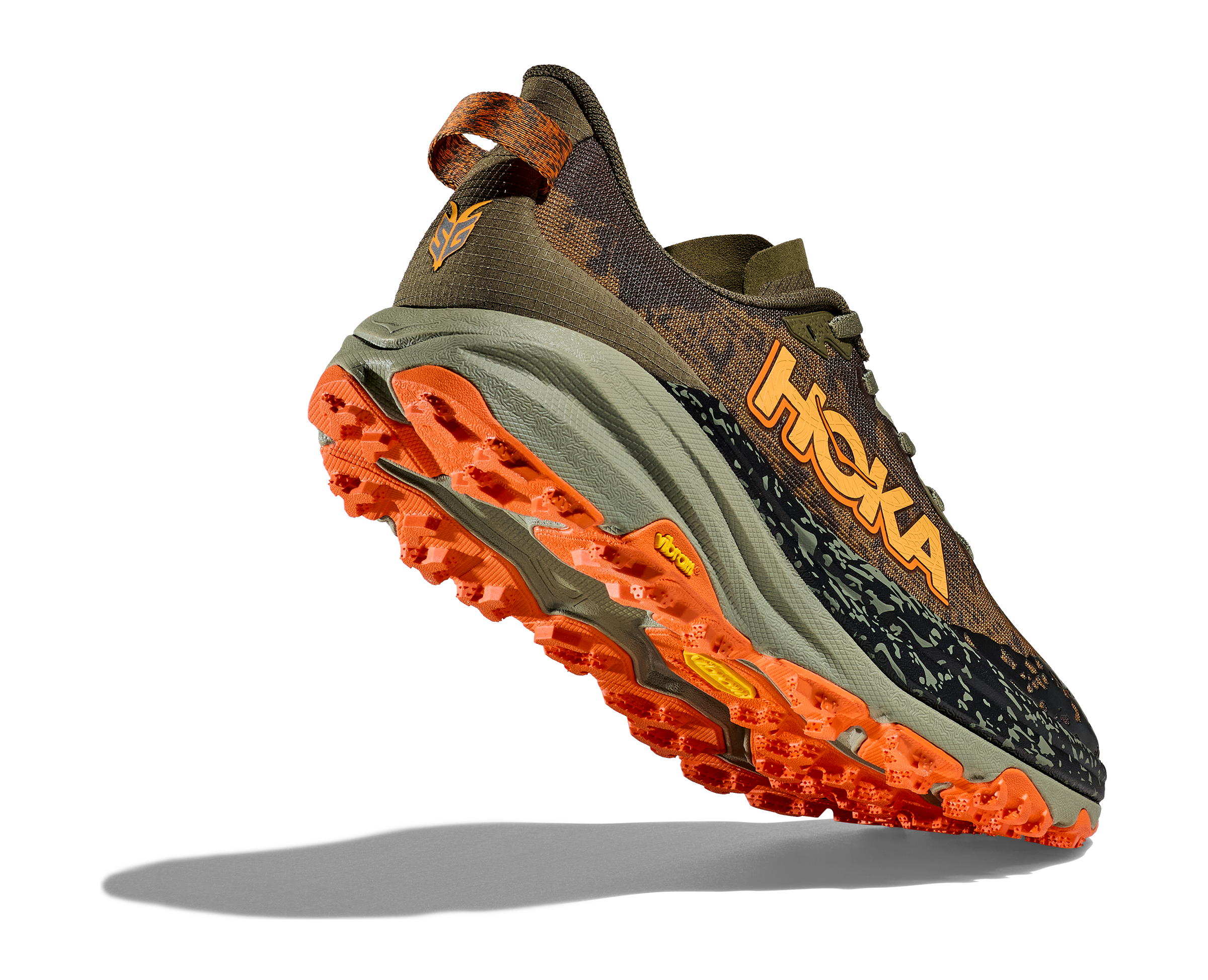 Hoka Men's Speedgoat 6 Trail Running Shoes - AQL Antique Olive/Squash | Lightweight Cushioned for Hiking & Outdoor Adventures