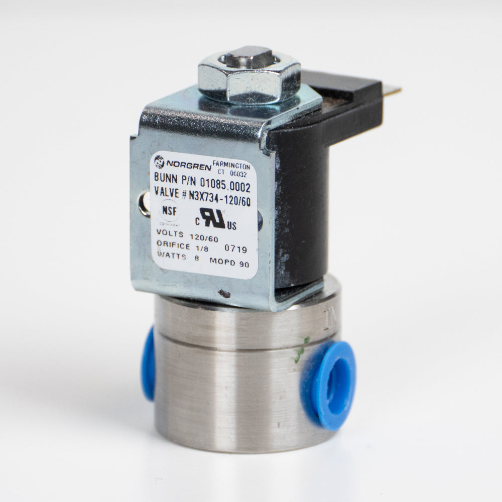 Bunn 120V Solenoid Valve 01085.0002 - Replacement Part for Coffee Brewers & Beverage Dispensers - Perfect for Commercial Use in Restaurants & Offices