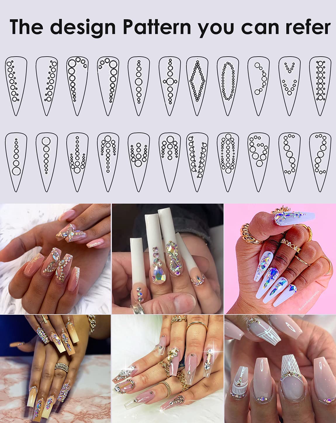 Tufusiur 5780Pcs Rhinestone Nail Art Kit - AB Crystal Clear Nail Gems, Acrylic Nail Decoration Foil Flakes for DIY Manicure, Halloween & Christmas Nail Supplies | Perfect for Nail Salon, Party, Bridal, and Holiday Gift Giving