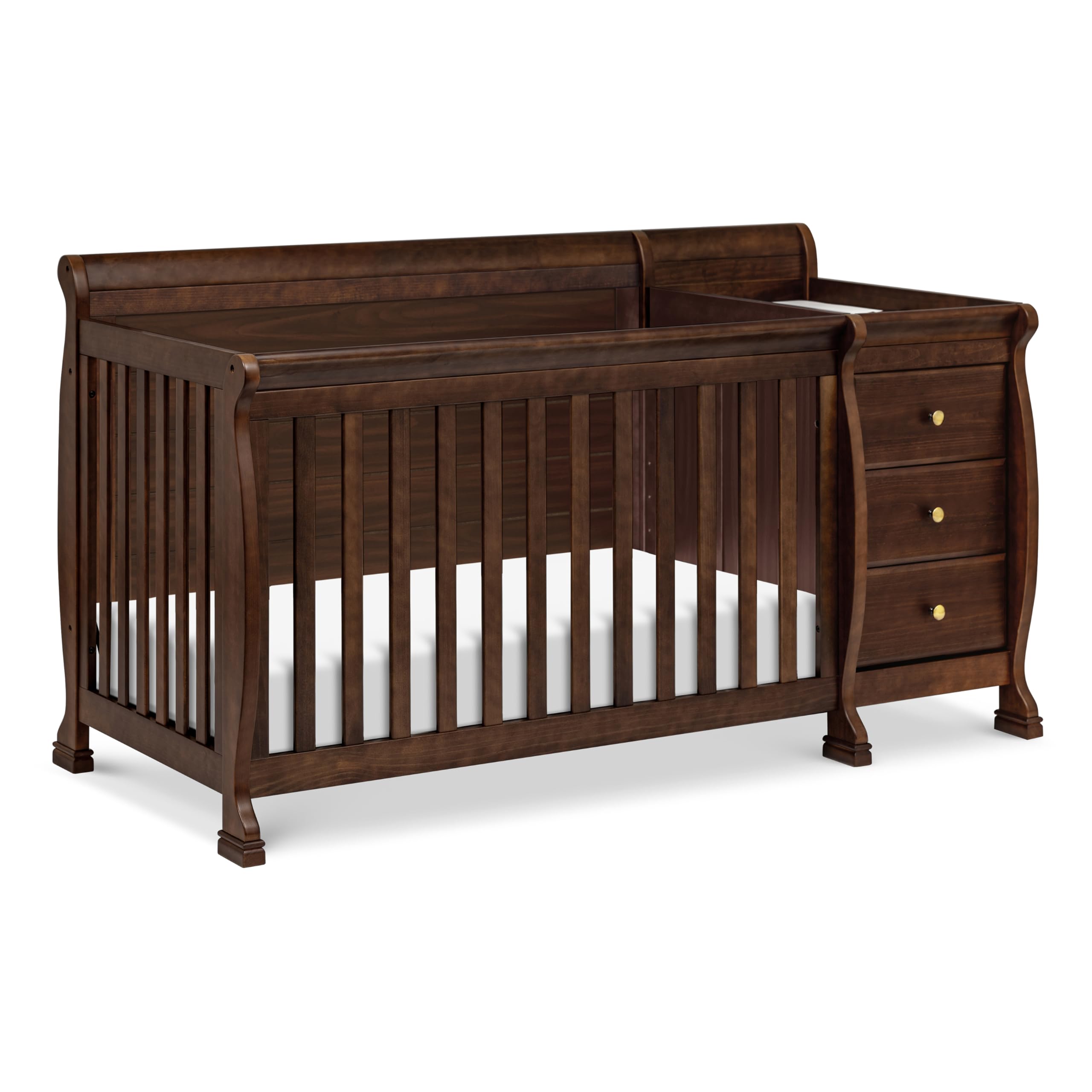 DaVinci Kalani 4-in-1 Convertible Baby Crib with Changing Table - GREENGUARD Gold Certified - Converts to Toddler Bed, Daybed & Full-Size Bed - 4 Adjustable Mattress Heights - White - Perfect for Nursery, Bedroom & Guest Room