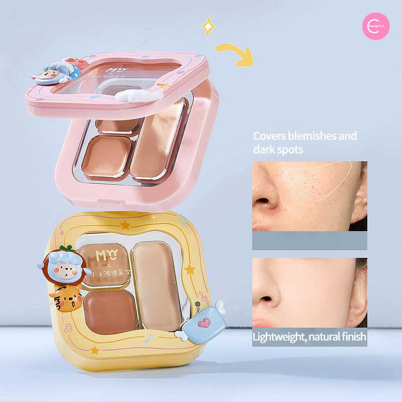 SANFU MYY Little Lamb Baudelaire Trio Concealer Set - Full Coverage, Creamy Texture, Long Lasting for Dark Circles & Blemishes - Perfect for Daily Makeup, Photo Shoots & Special Occasions