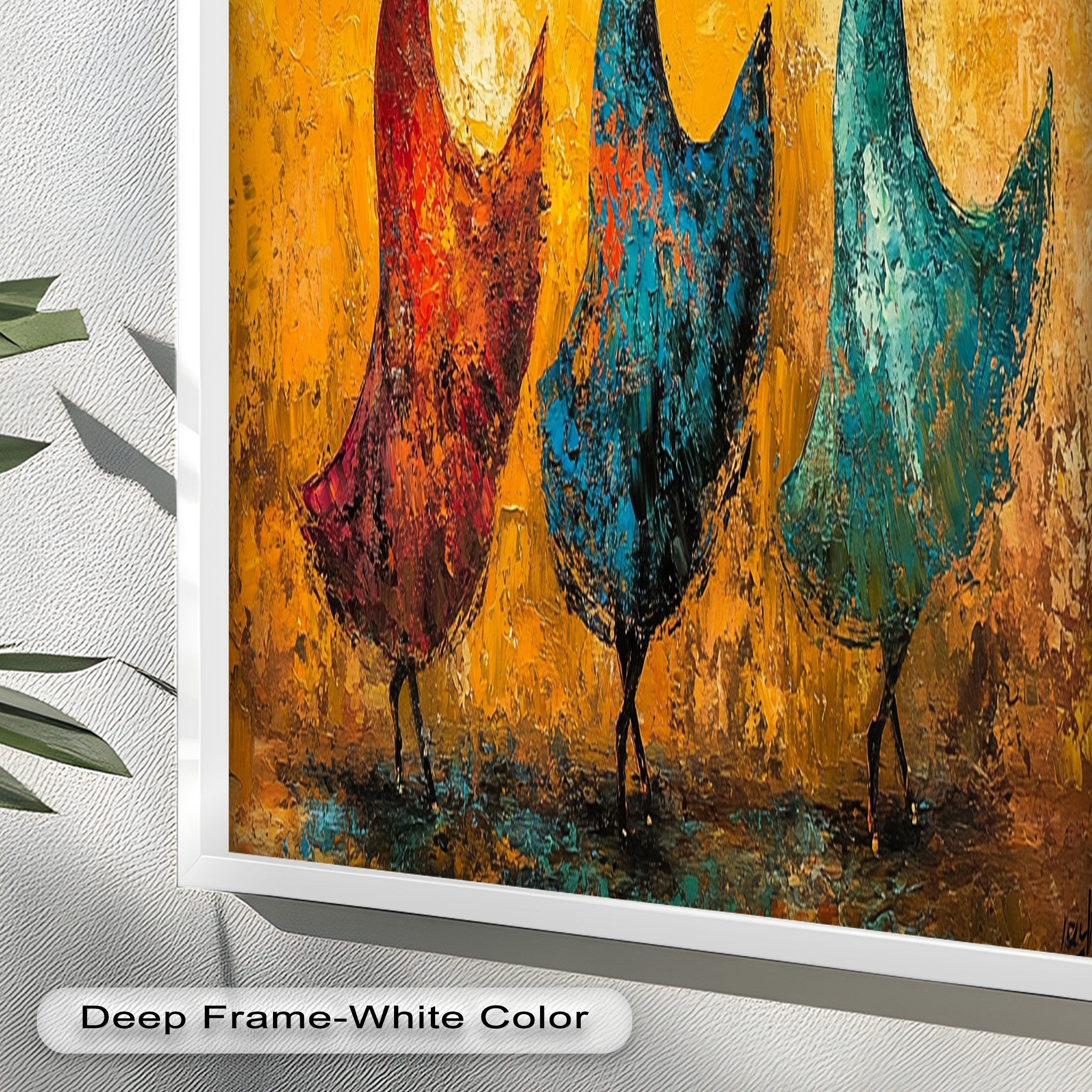 Vibrant African Women Art - Hand-Painted Framed Oil Canvas Wall Decor for Living Room, Bedroom & Office | Unique Cultural Home Decor Gift
