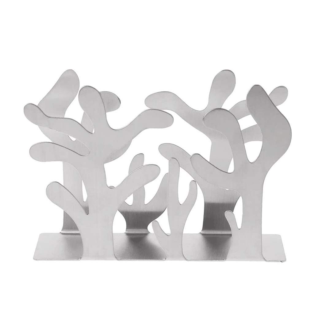 Stainless Steel Modern Napkin Holder - Decorative Paper & Cocktail Napkin Dispenser Organizer for Kitchen Countertops, Dining Tables, Bars - Perfect for Home, Restaurants, and Outdoor Picnics