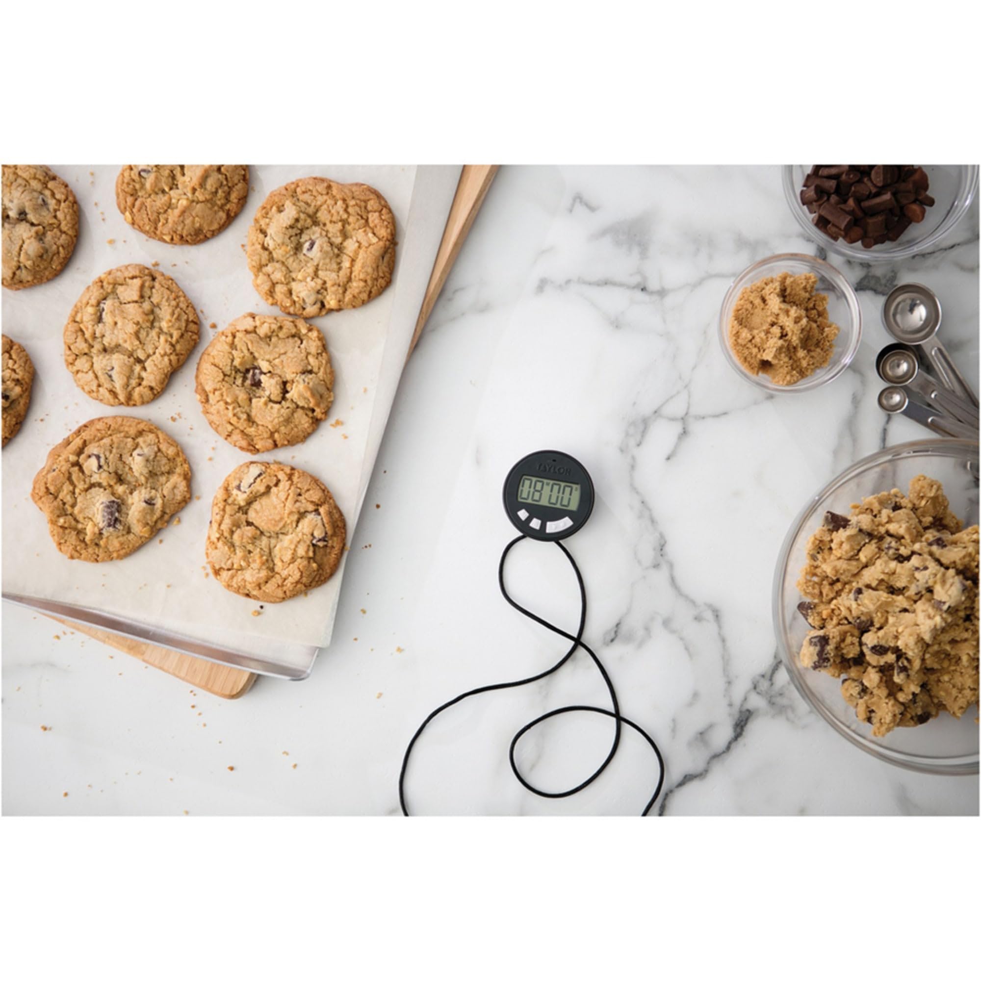 Taylor Precision Products 5826 Chef's Stopwatch Timer - Professional Kitchen Timer with Large Display & Magnetic Back - Perfect for Cooking, Baking, and Lab Experiments