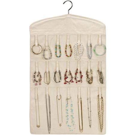 HOUSEHOLD ESSENTIALS Jewelry Organizer - Necklace & Bracelet Hanging Storage Holder for Closet, Bedroom, and Travel | Space-Saving Accessory Display