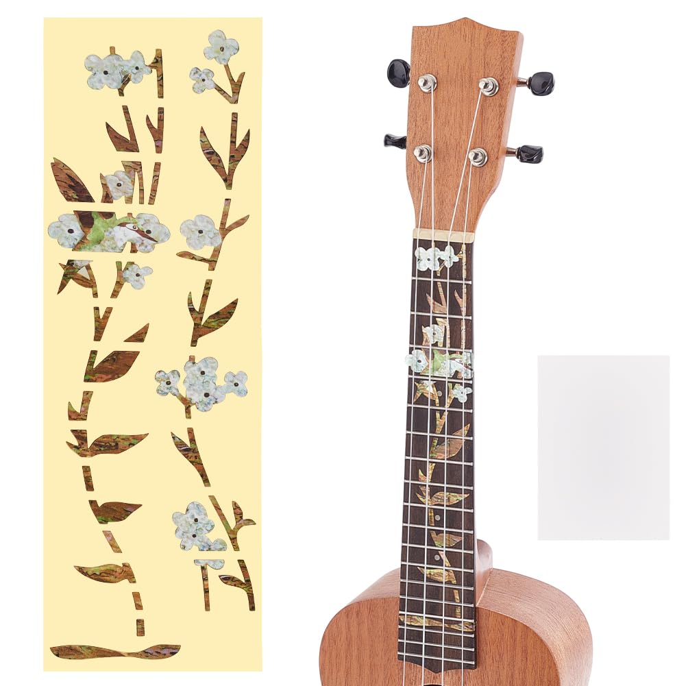 AHANDMAKER Flower Inlay Fret Markers - 2 Sets of Adhesive Guitar Fretboard Stickers for 6-String Acoustic, Bass & Electric Guitars - Perfect for DIY Guitar Customization & Performance Enhancement