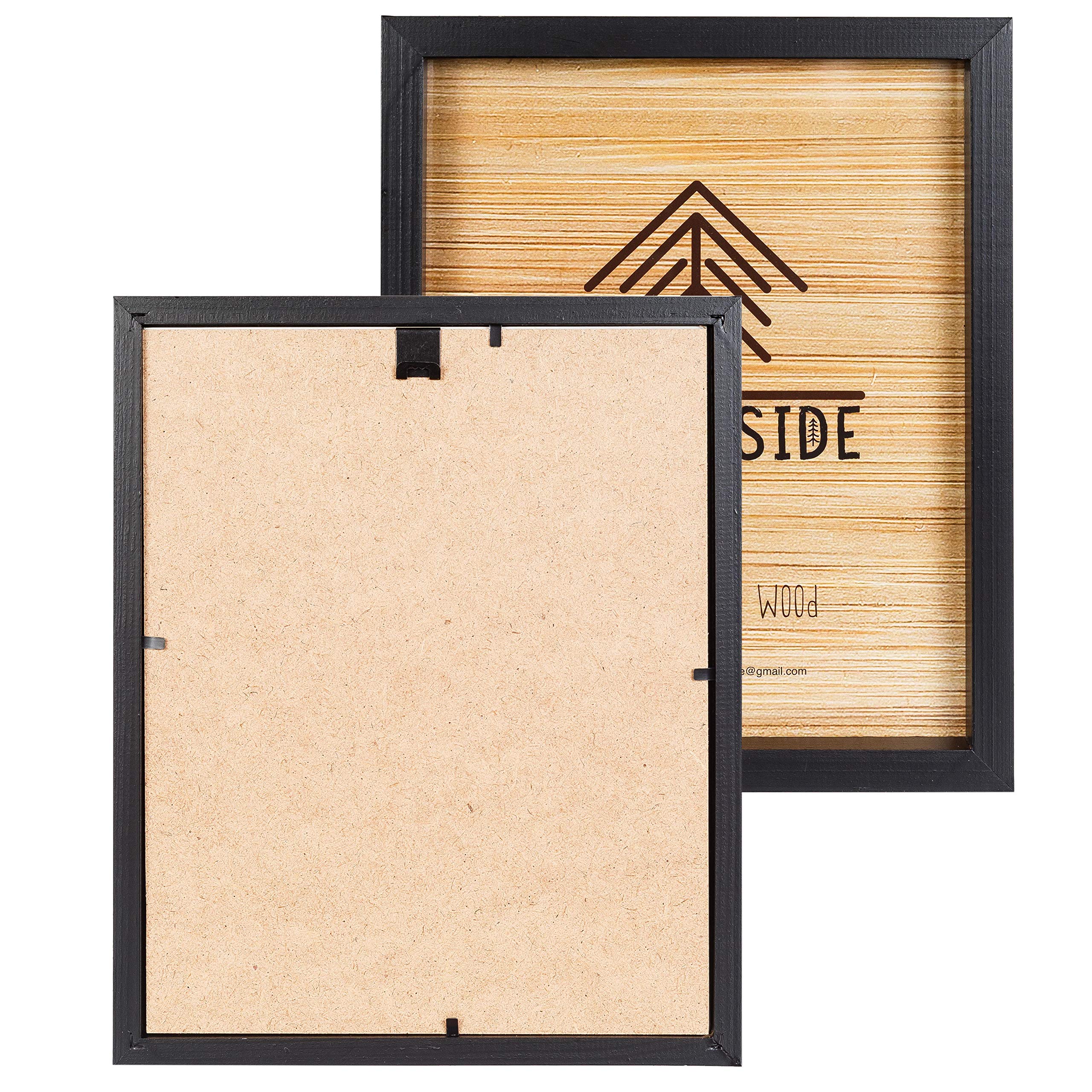 16x20 Black Wooden Poster Picture Frame - 100% Eco-Friendly Natural Solid Wood with Thick Border for Wall Mounting | Perfect for Home Decor, Office Art Display & Gift Giving