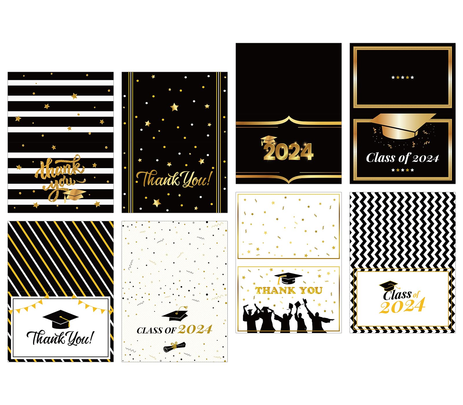 P1nkpopp 32PCS Graduation Thank You Cards Set 2023 - Congratulations Grad Greeting Cards with Well Wishes for Graduation Party, Game Activities & School Events - Perfect for High School, College Graduates & Commencement Celebrations