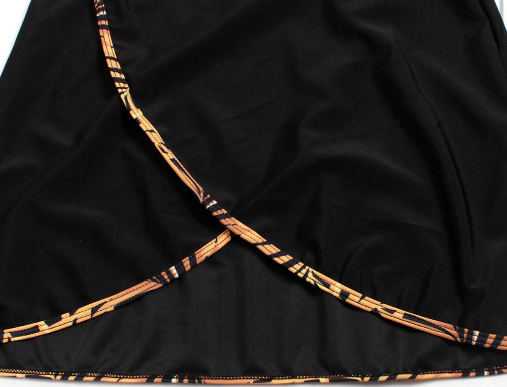 Stylish Gold Printed Modest Swimsuit for Women - Perfect for Beach, Pool & Summer Vacations