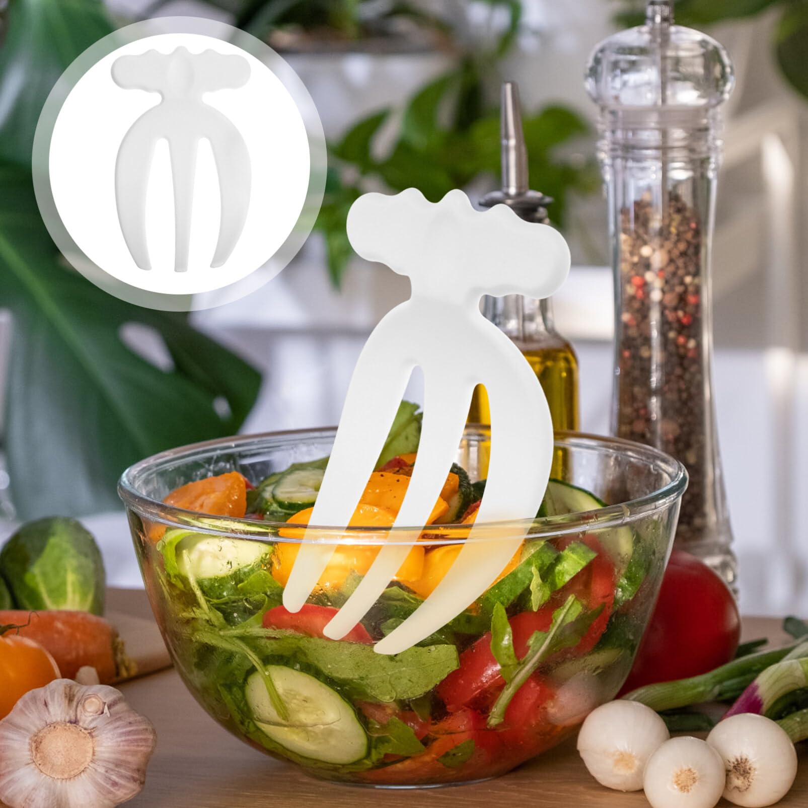 2-Piece Plastic Salad Servers Set - Salad Forks & Claws for Mixing Vegetables, Fruits, Pasta - Perfect for Food Tossing, Serving at Buffets, Weddings & Parties - Durable Kitchen & BBQ Utensils