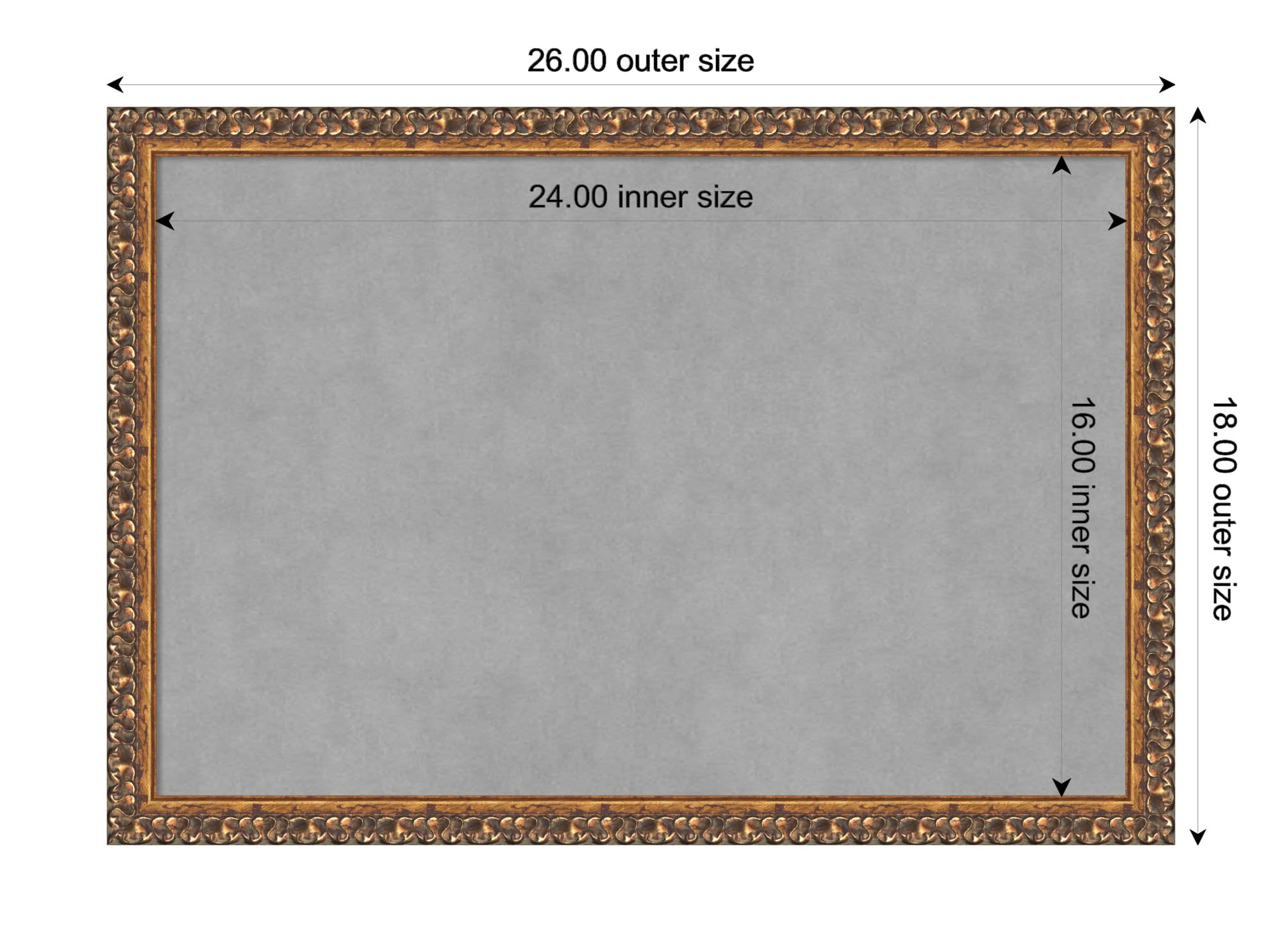 Amanti Art 26x18 Inch Framed Magnetic Bulletin Board - Antique Bronze Office Whiteboard for Home & Office Decor, Kitchen Organization, Mudroom Drop Zone | Made in USA | Perfect for Notes, Photos & Reminders