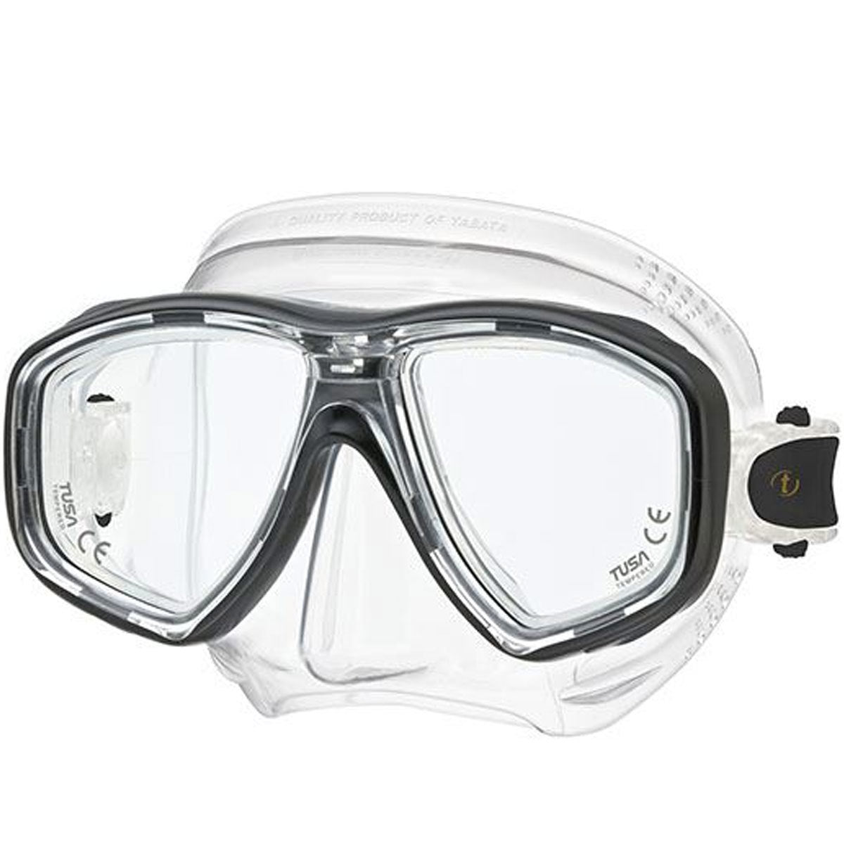TUSA CEOS Clear/Black Scuba Diving Mask - Anti-Fog, Wide View Snorkeling Gear for Men & Women - Perfect for Ocean, Pool, and Freediving Adventures