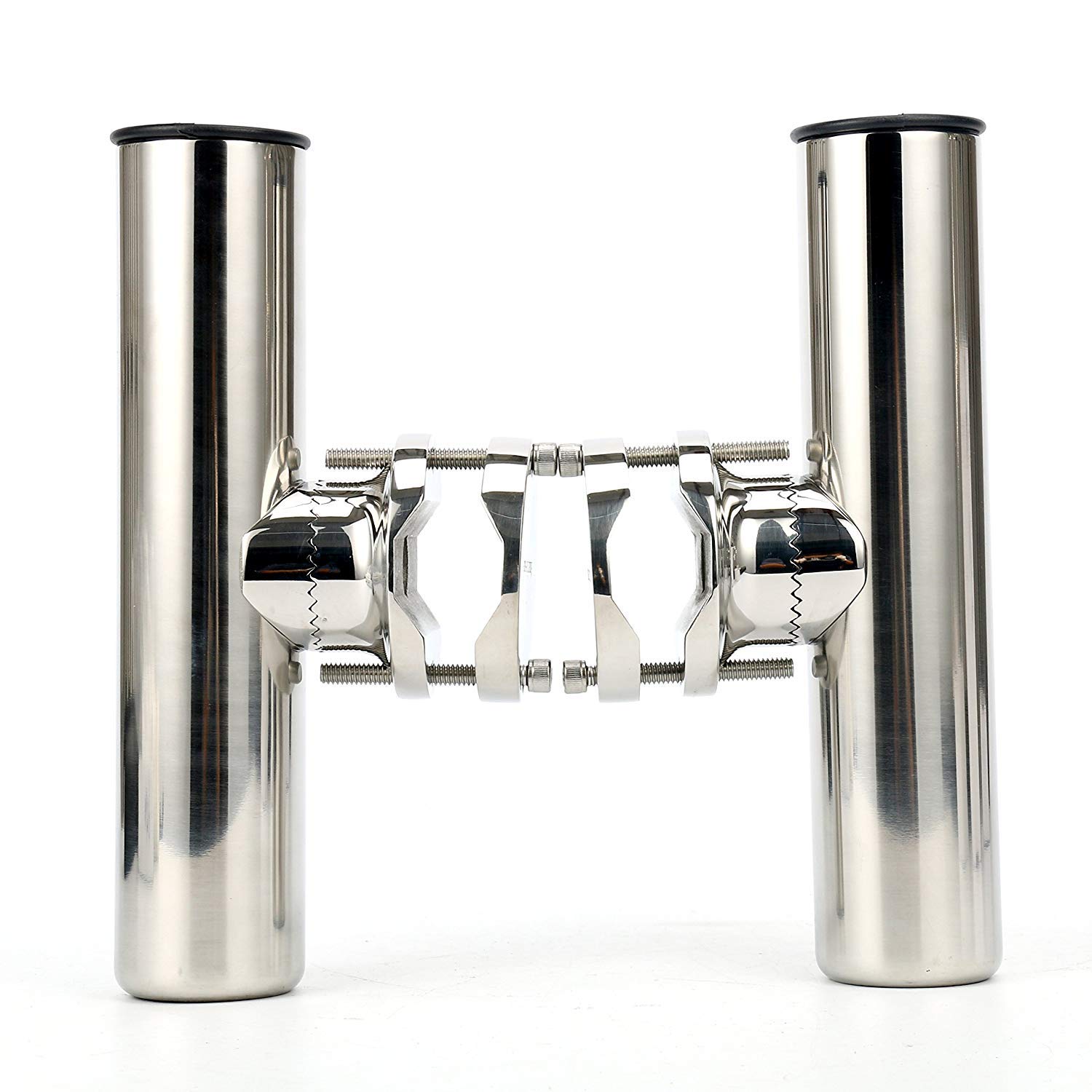 4Pcs Stainless Steel Adjustable Boat Rod Holder - Rail Mount Clamp for 1-1/4