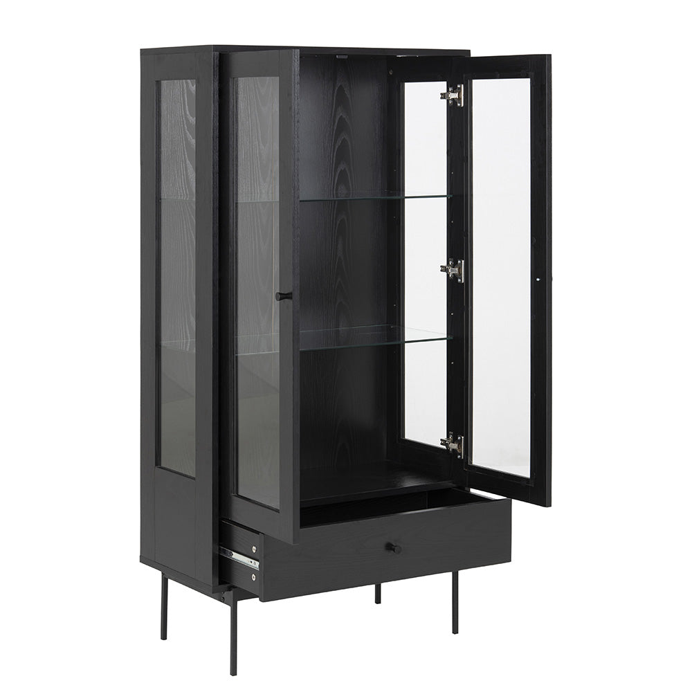 KREMAN 75cm Black Display Unit - Modern Shelf for Living Room, Bedroom & Office Storage & Organization