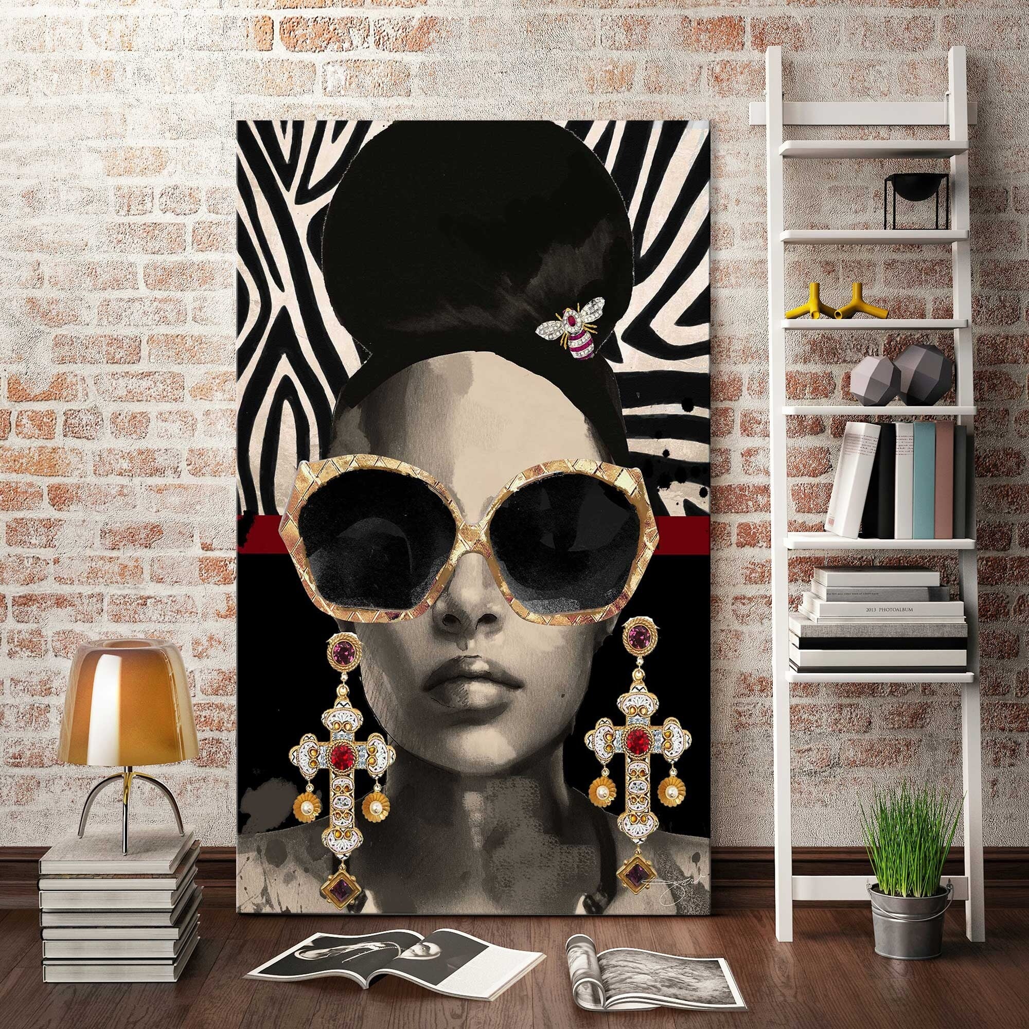 Jodi Afrique Model 4 Canvas Wall Art Print - African Home Decor for Living Room, Bedroom & Office