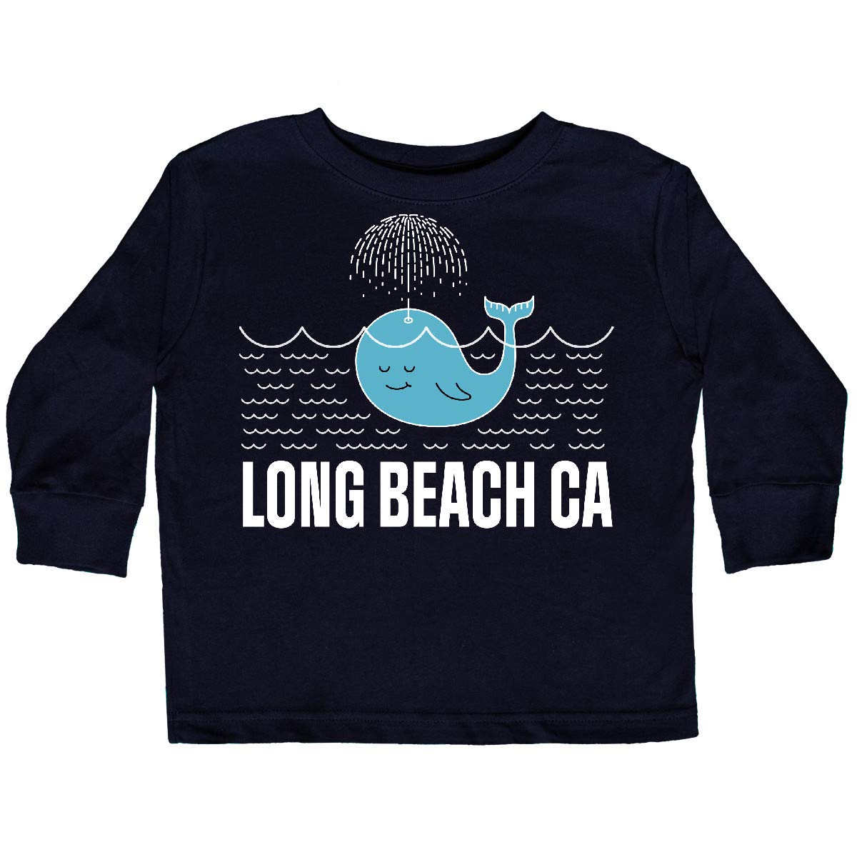 Inktastic Long Beach California Vacation Toddler Long Sleeve T-Shirt - Cute Travel Outfit for Boys & Girls, Beach Trip Souvenir, Family Vacation Gift Idea