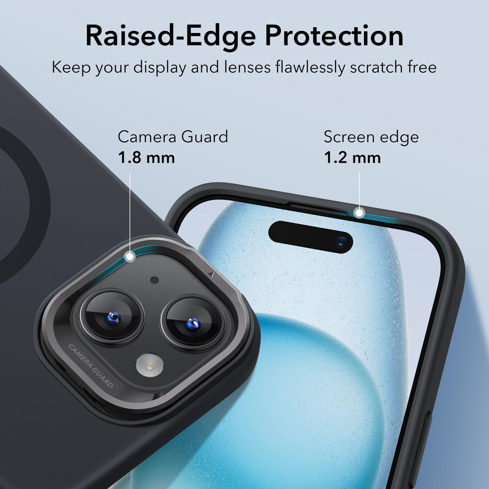 ESR MagSafe Silicone Case for iPhone 15 with Stand - Military-Grade Protection & Built-in Camera Stash | Magnetic Phone Cover for iPhone 15 (Cloud Series, Black) - Perfect for Work, Travel & Everyday Use