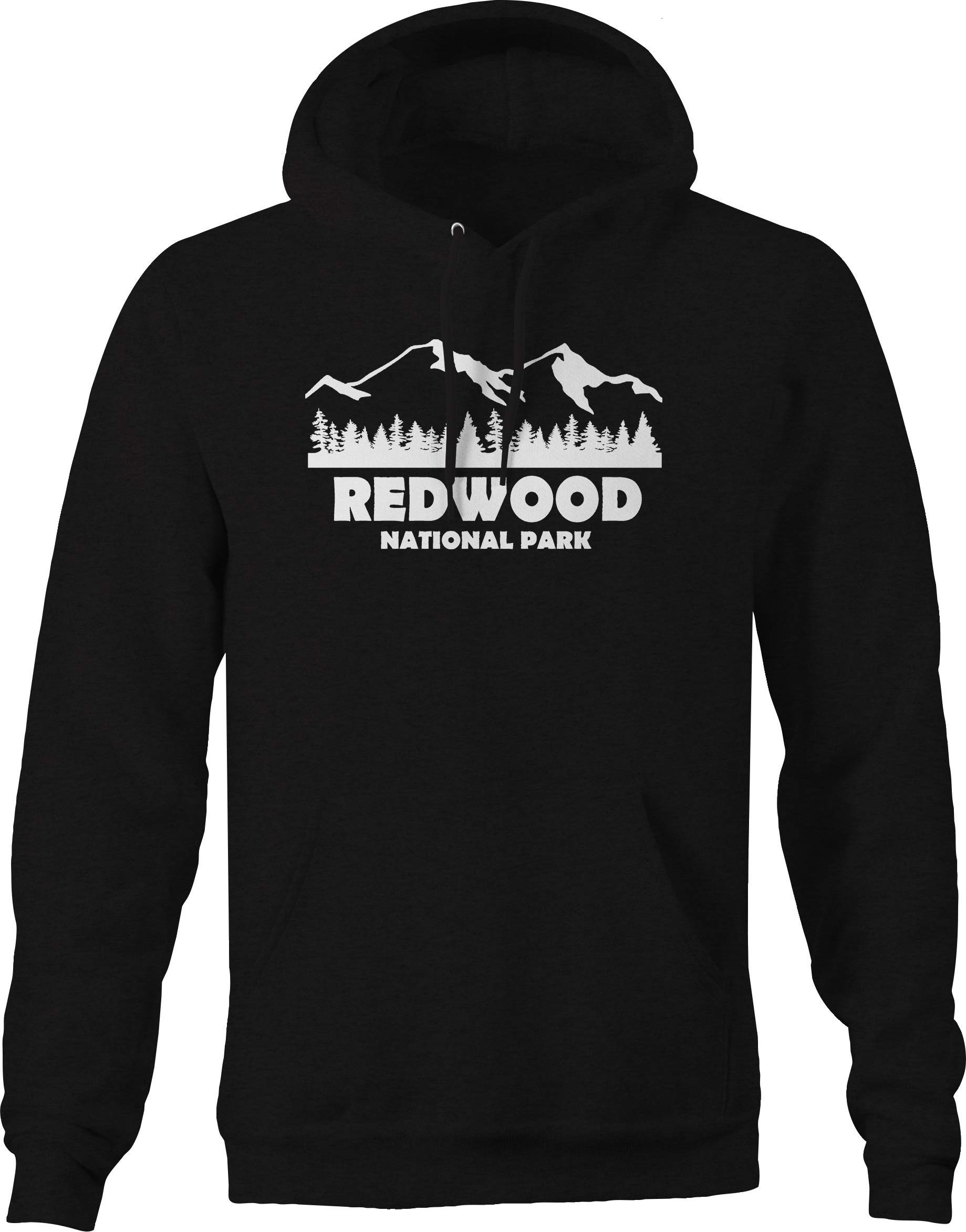 Redwood National Park California Hoodie for Men - Black | Comfortable & Stylish Outdoor Apparel for Hiking, Camping & Travel