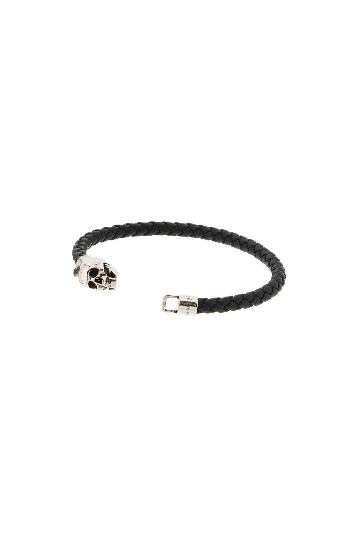 Alexander McQueen Skull Braided Leather Bracelet for Men & Women - Gothic Punk Style Handmade Adjustable Wristband for Fashion Accessories & Gift Giving