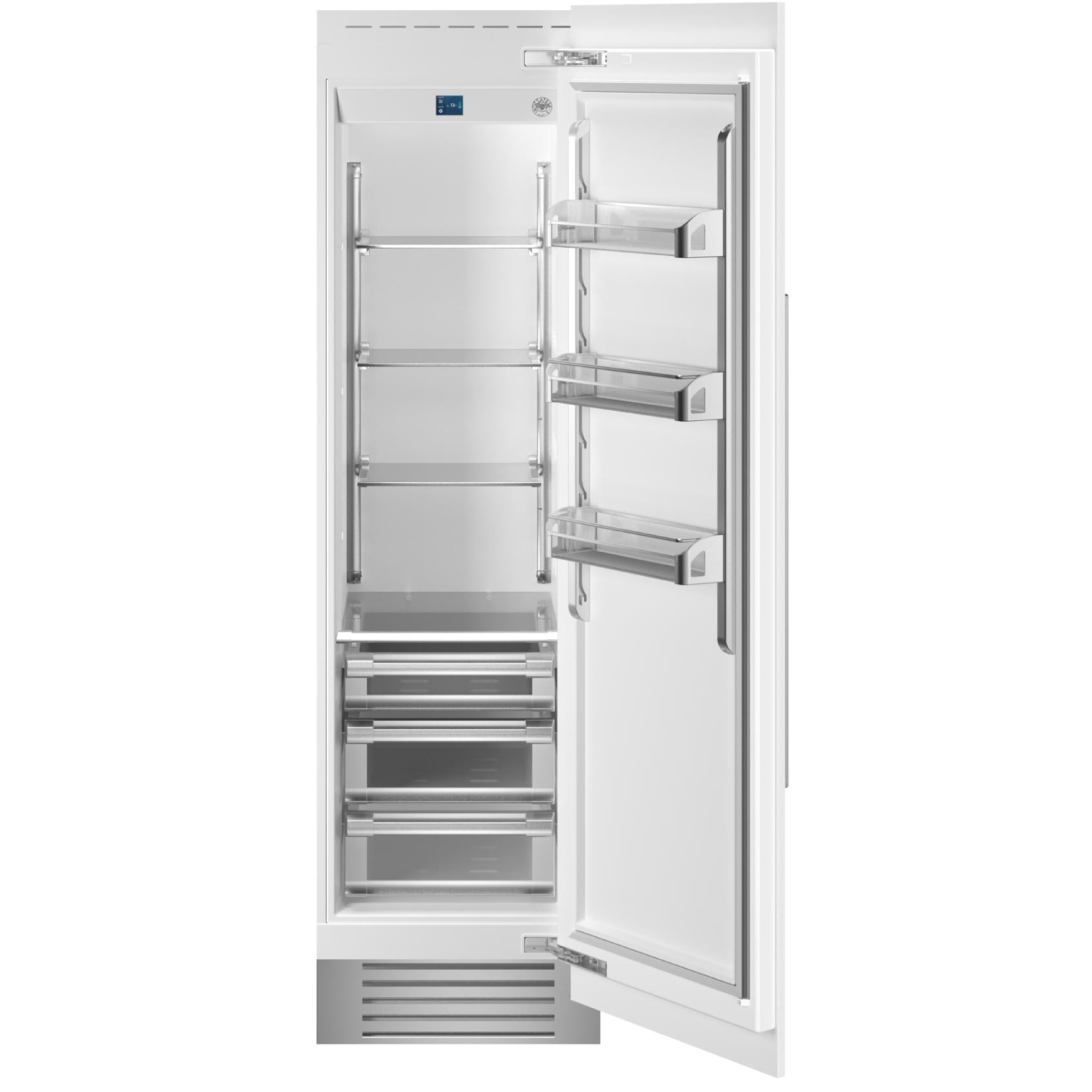 Bertazzoni 24 Inch Built-In All Refrigerator - 13.0 cu.ft Capacity, LED Lighting, Stainless Steel (Model REF24RCPIXR/23) - Perfect for Modern Kitchens & Open-Concept Homes