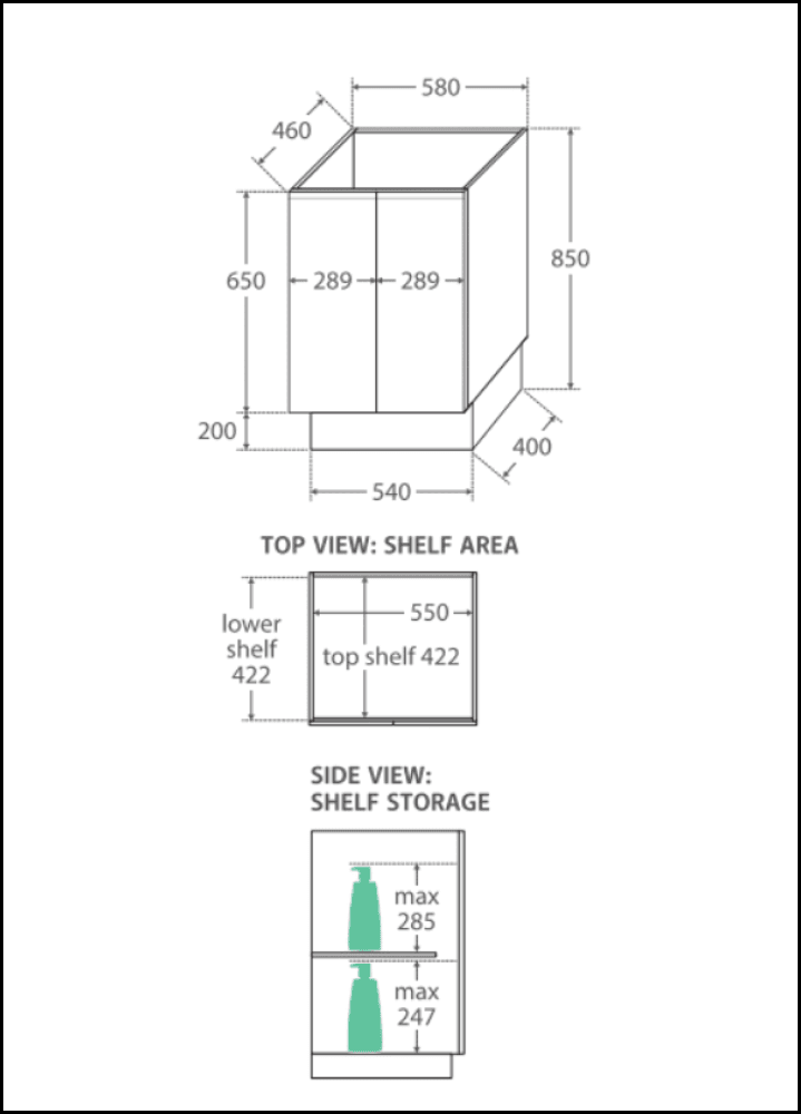 Fienza Dolce Edge TCL60SK 600mm Wall-Mounted Vanity with Kickboard - Modern Scandi Oak Bathroom Sink Cabinet for Small Spaces | Perfect for Apartments, Guest Bathrooms & Powder Rooms
