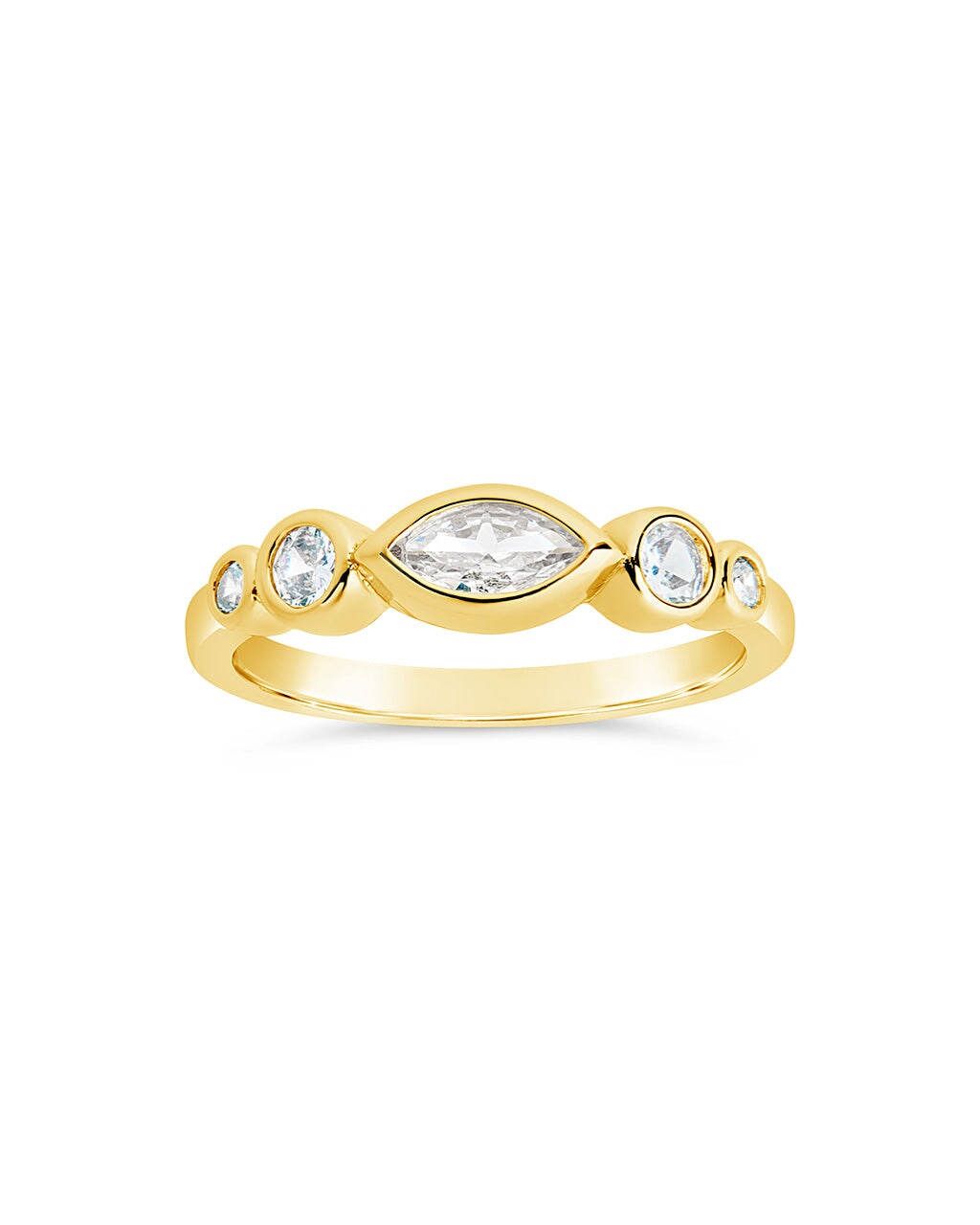 Mylena CZ Band Ring for Women - Elegant Cubic Zirconia Fashion Jewelry Gift for Her - Perfect for Weddings, Parties & Everyday Wear