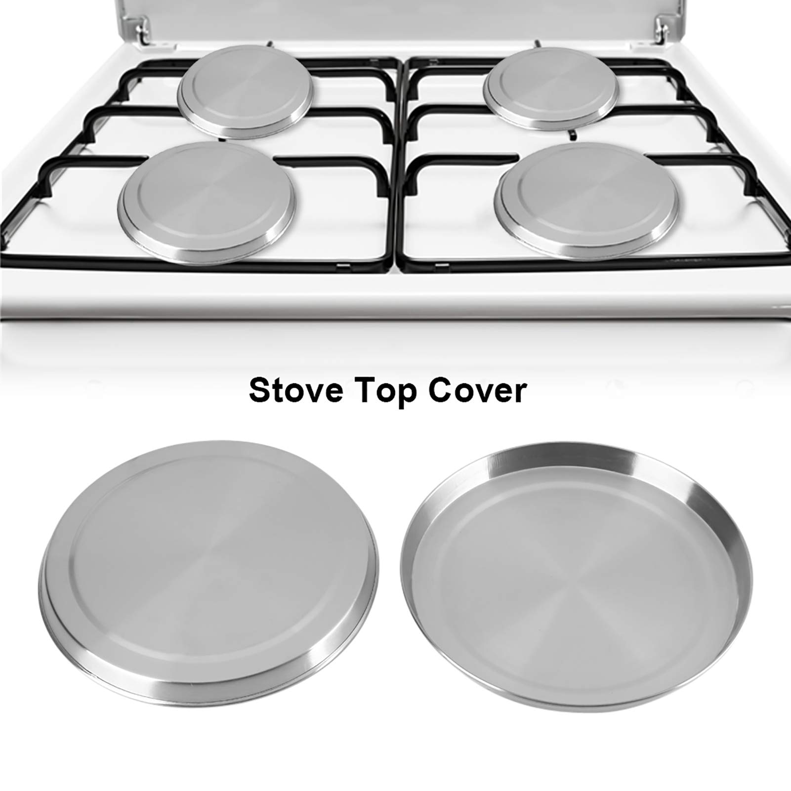 4Pcs Silver Stove Cover Set - Durable Kitchen Stove Top Burner Covers for Any Home Kitchen Design, Perfect for Protecting and Enhancing Stove Appearance