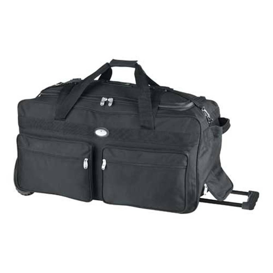 Everest 330WH Deluxe Wheeled Duffel Bag - Black | Large Rolling Luggage for Travel, Gym & Sports | Durable Spinner Suitcase with Smooth Wheels