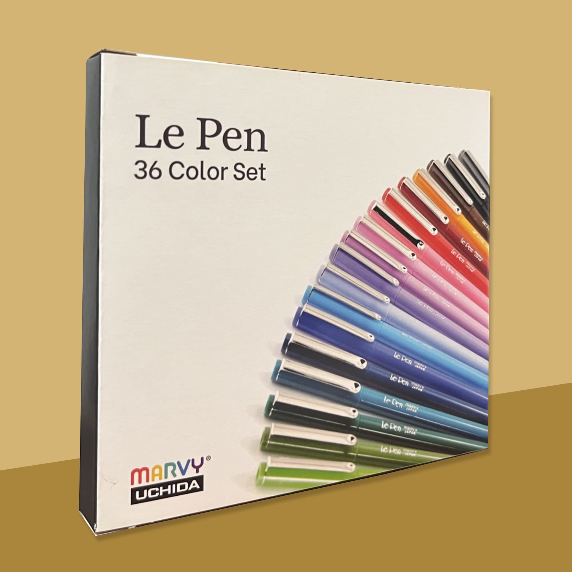 Uchida Le Pens 36-Color Multicolor Fine Line Pen Set - 0.3mm Smudge-Proof Journaling Pens for Writing, Drawing & Art - Perfect for Bullet Journals, Scrapbooking, Note Taking & Creative Projects